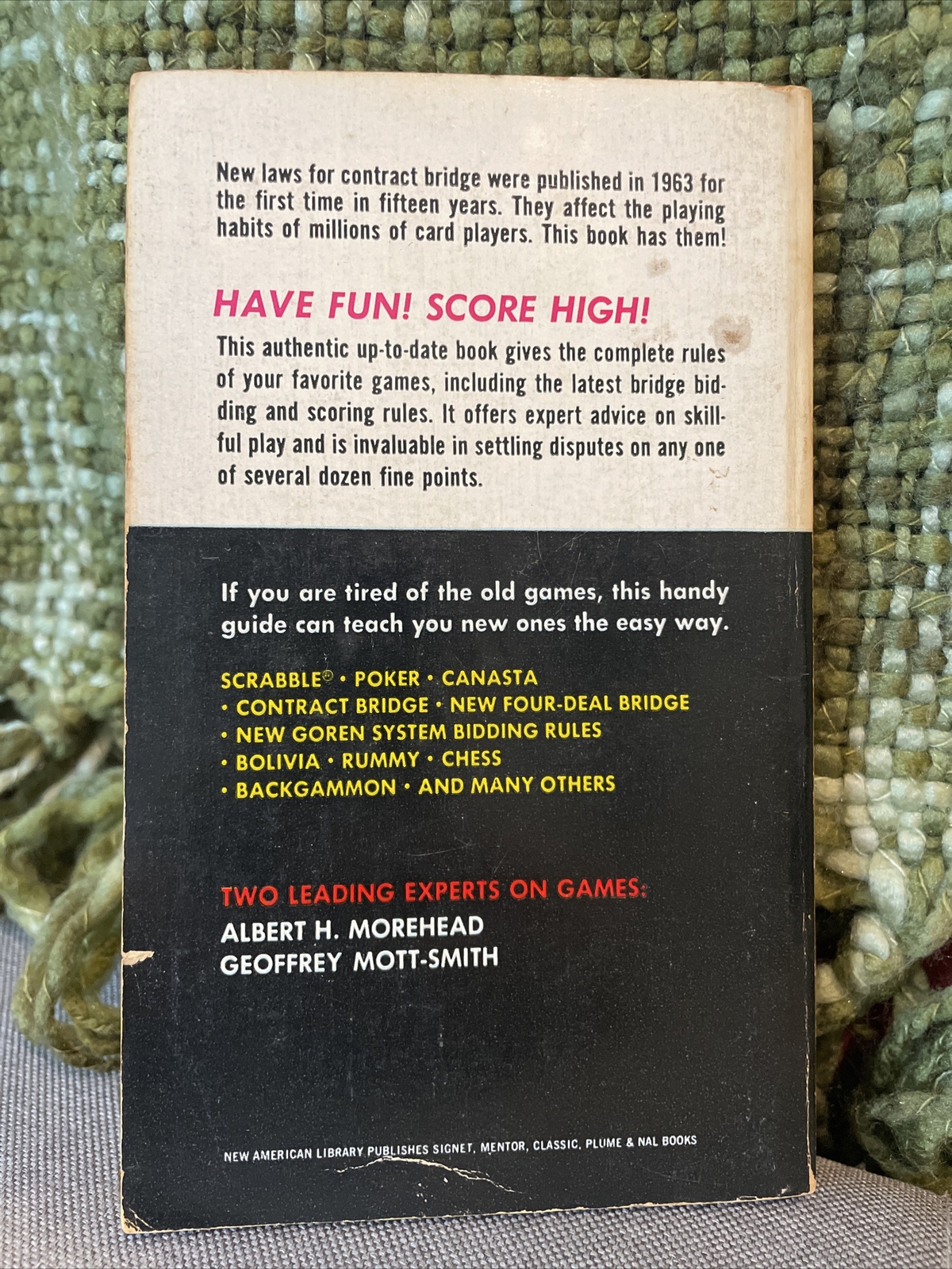 1963 Hoyle’s Rule of Games Signet Book Q4441 by A. Morehead & G. Mott-Smith