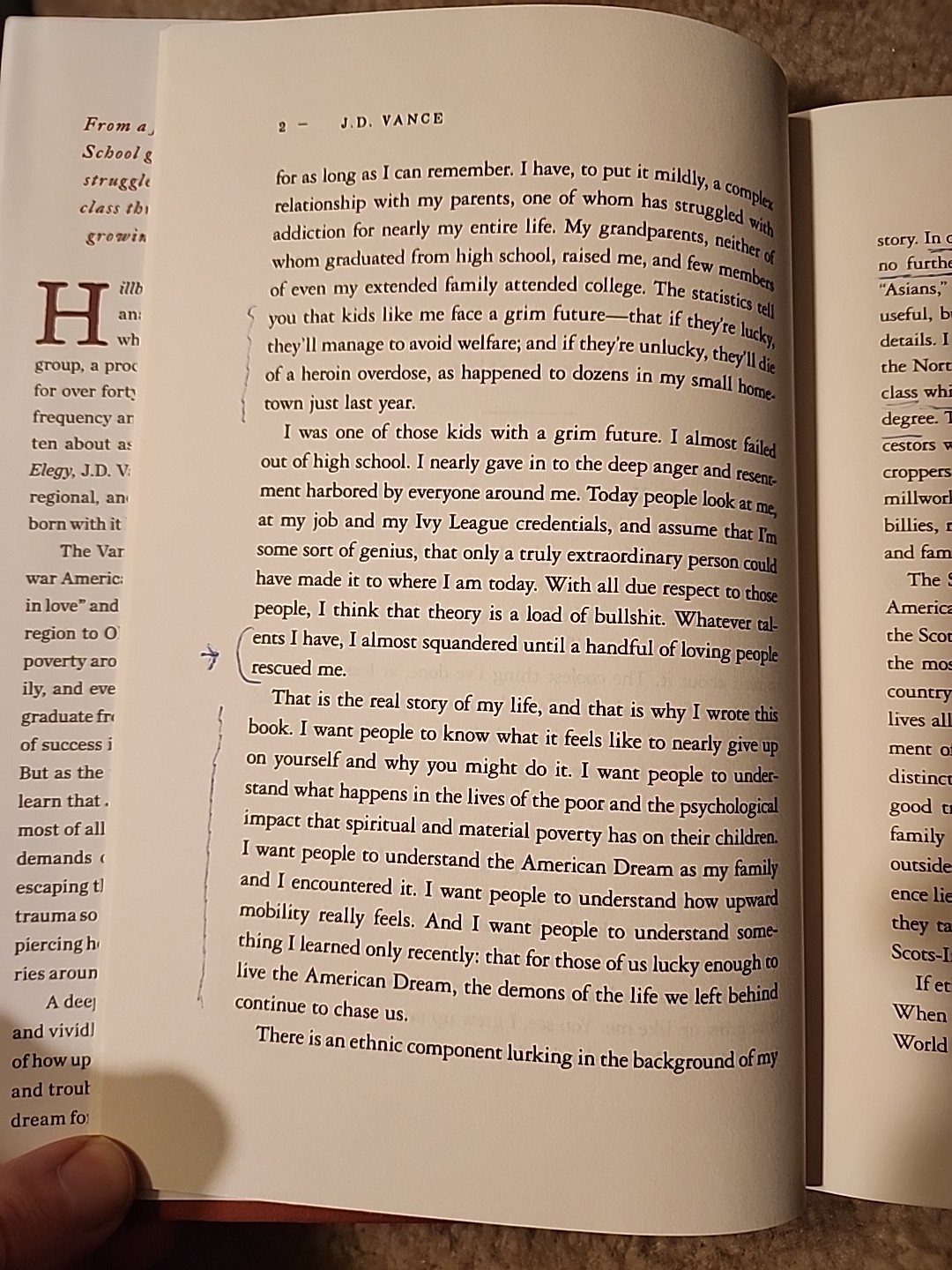 Hillbilly Elegy, J.D. Vance, True 1st Edition/1st Printing, 2016, HC/DJ, Rare