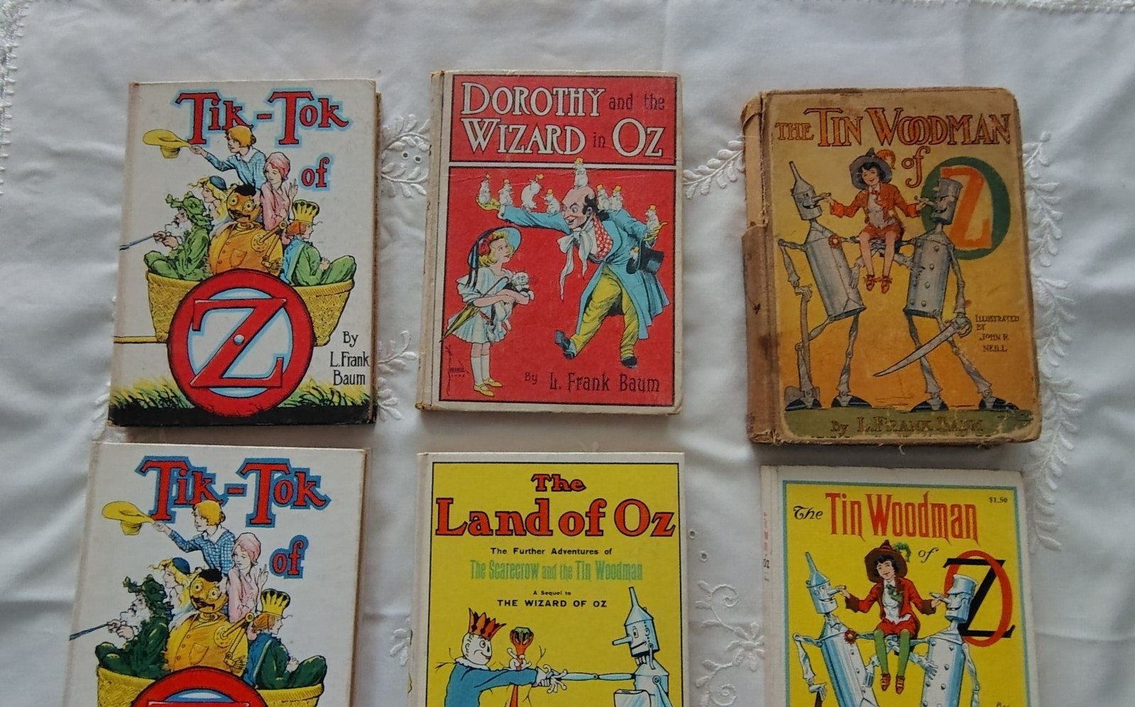 Vintage Wizard of OZ-L. Frank Baum Book Set of 7 Hardcover-1 Paper-Reilly & Lee