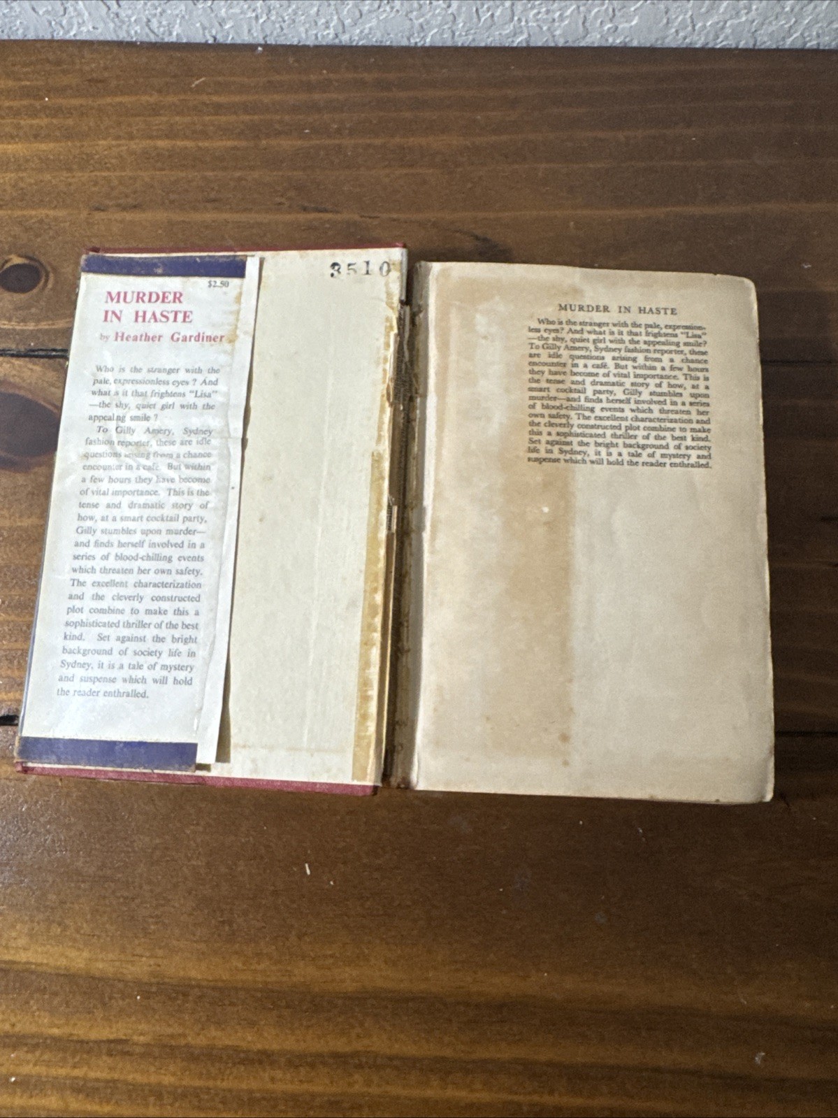 Murder In Haste Heather Gardiner Roy Publishers Year Unkown Book Acceptable