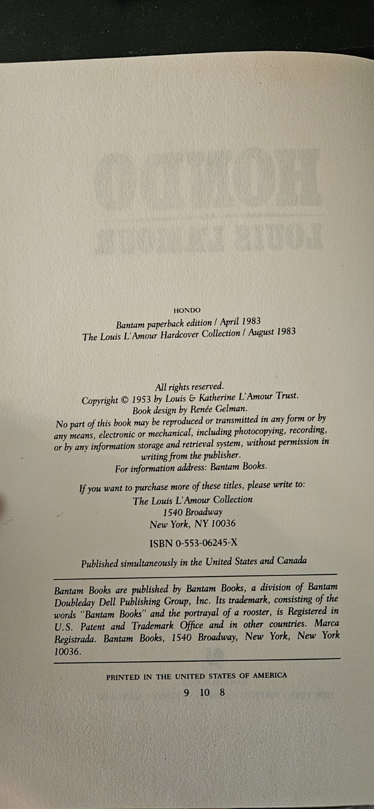 Louis L’Amour – Hondo – Leatherette Hardcover Collection by Bantam