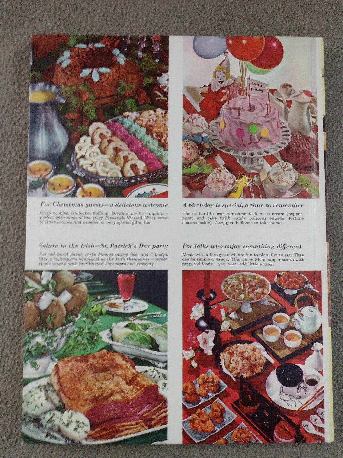 Vintage 1967 Better Homes & Gardens Holiday Occasions Recipes Cookbook Cook Book