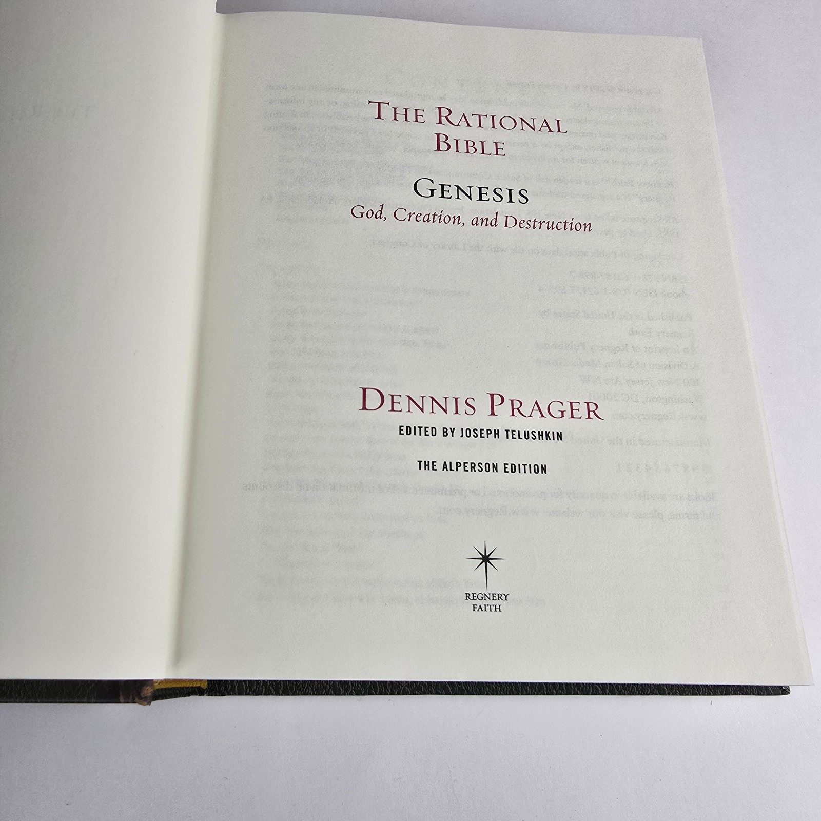 The Rational Bible Dennis Prager Genesis & Exodus 2 Book Lot Hardcover Religion