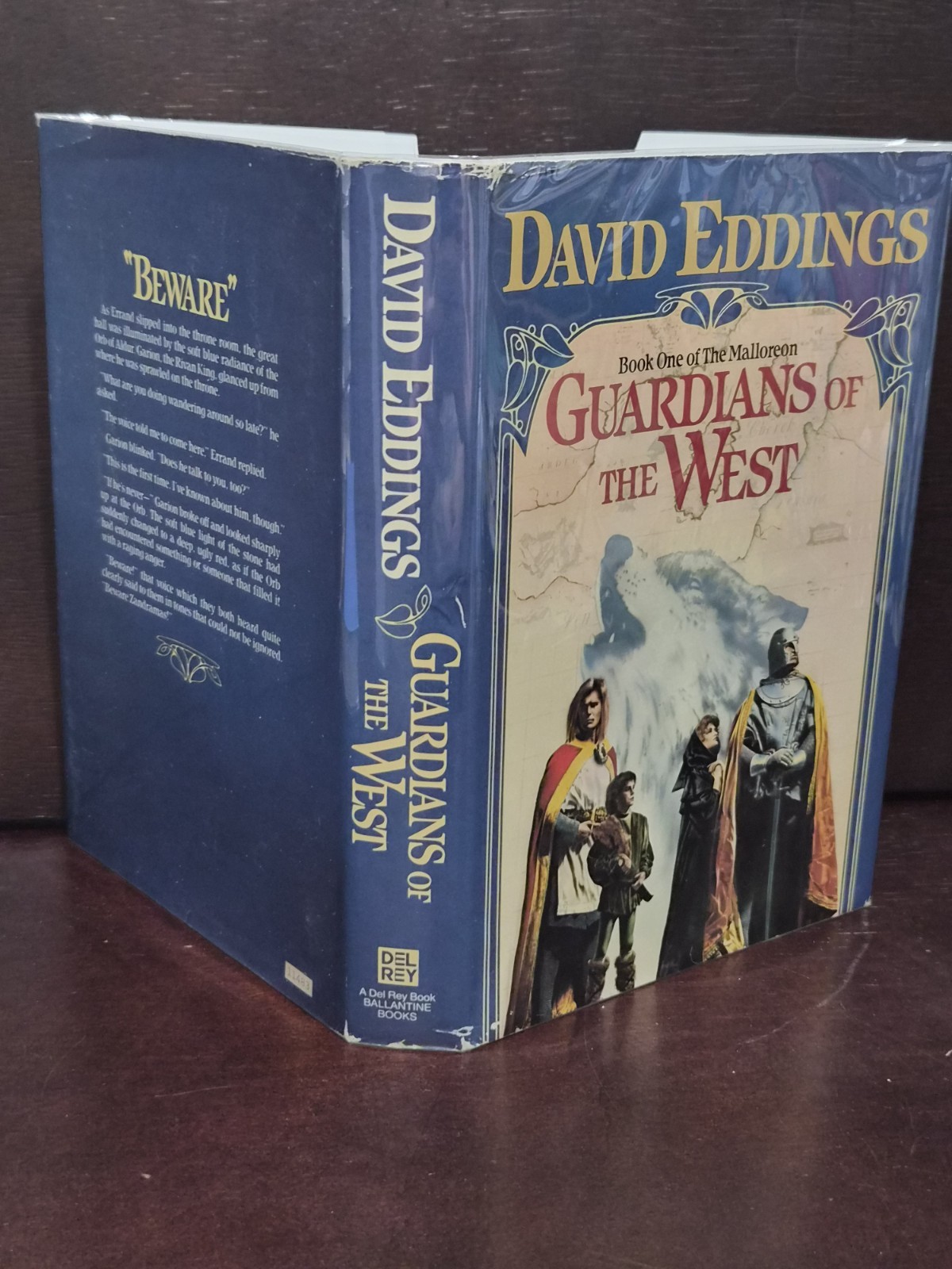 David Eddings GUARDIAN OF THE WEST Malloreon 1 1987 Del Rey BCE HCDJ VG Mylar