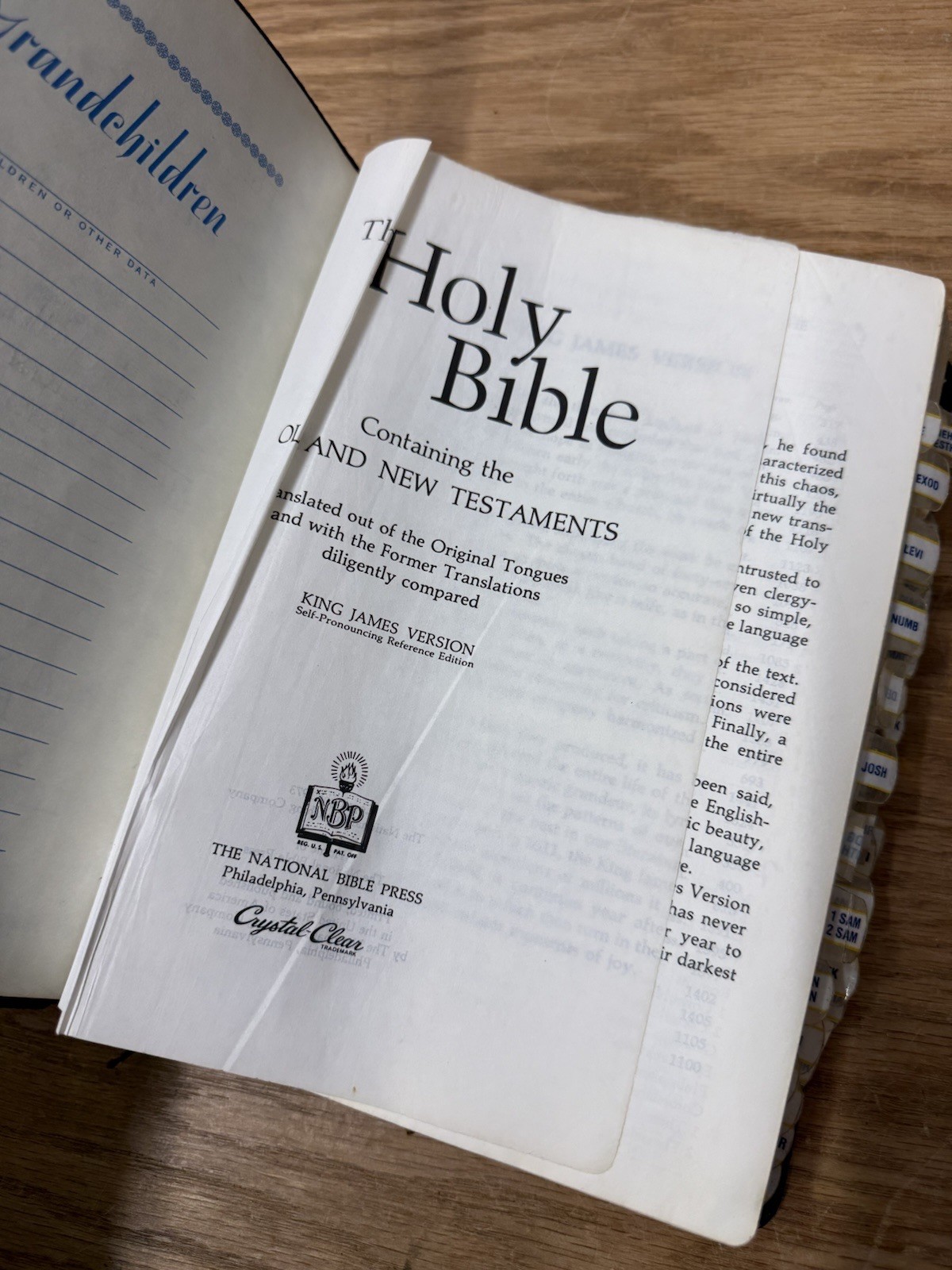 Holy Bible – KJV – National Bible Press 1973 – Large Print Crystal Clear Type Ta