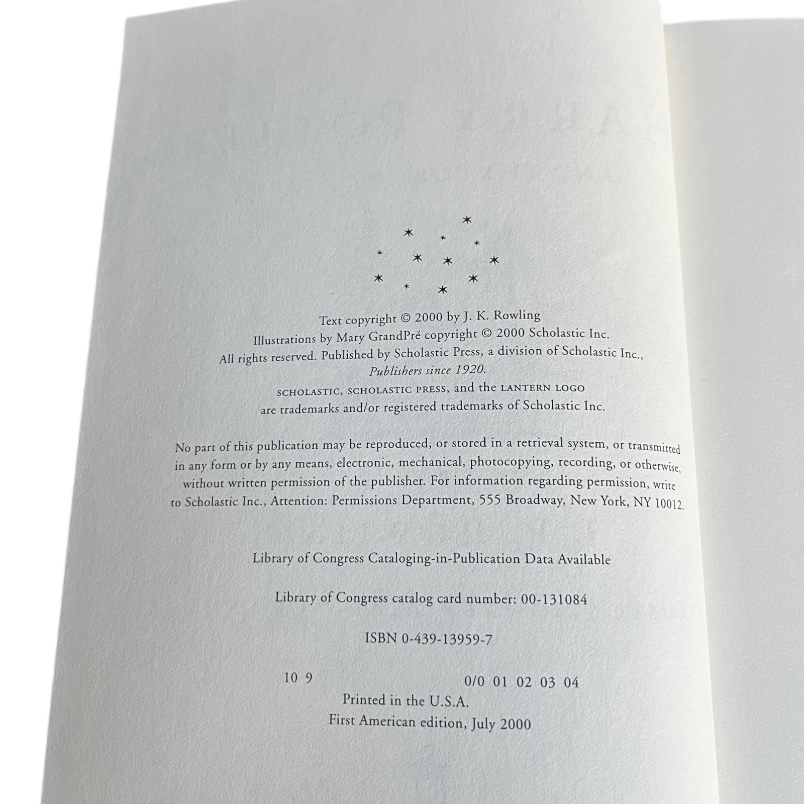 Harry Potter and the Goblet of Fire 1st Edition & Error Pages (pg 291) Free Ship