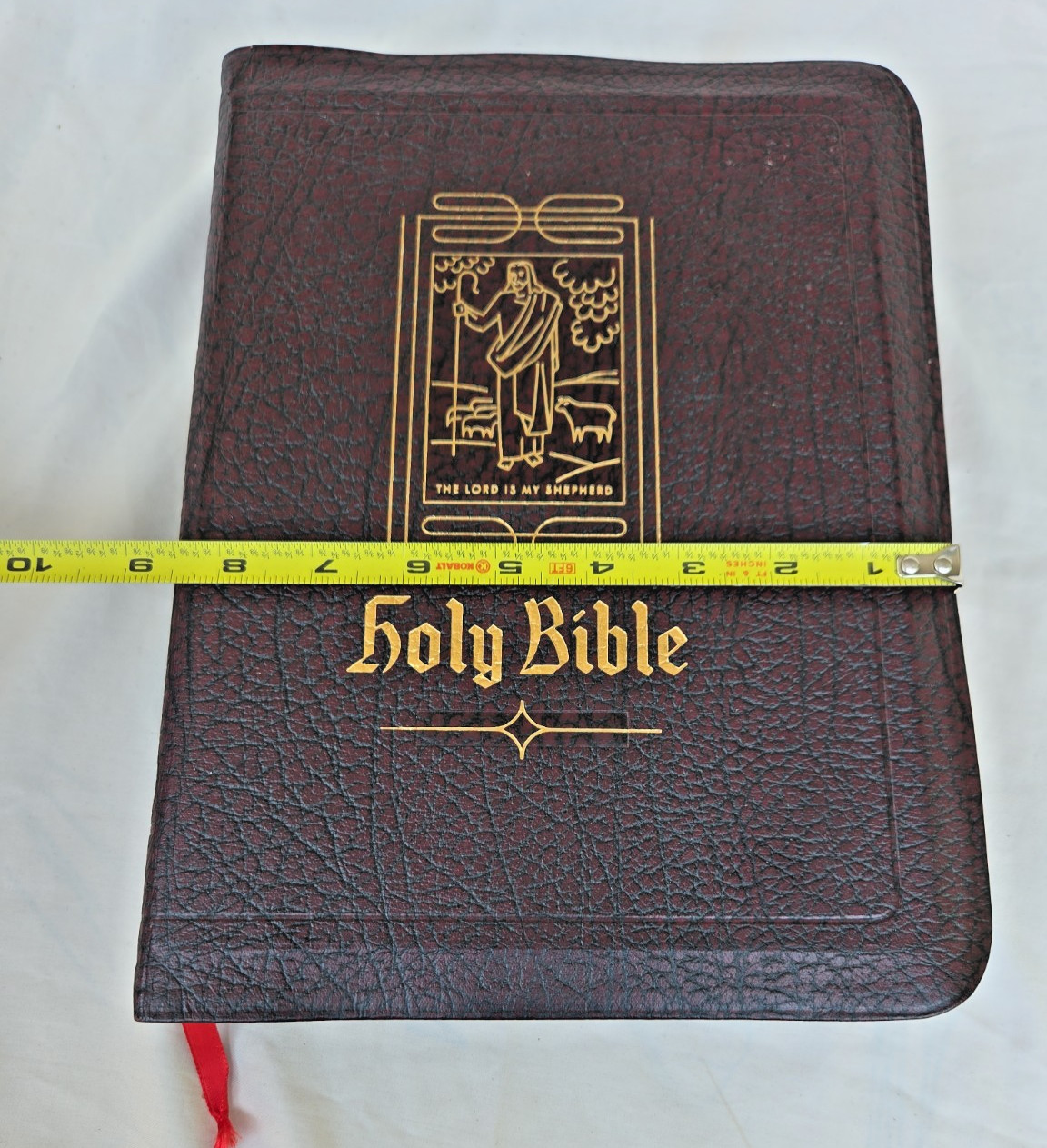 HOLY BIBLE Good Leader Authorized KJV 1952 Red Letter Leather Bound Gold Gilded