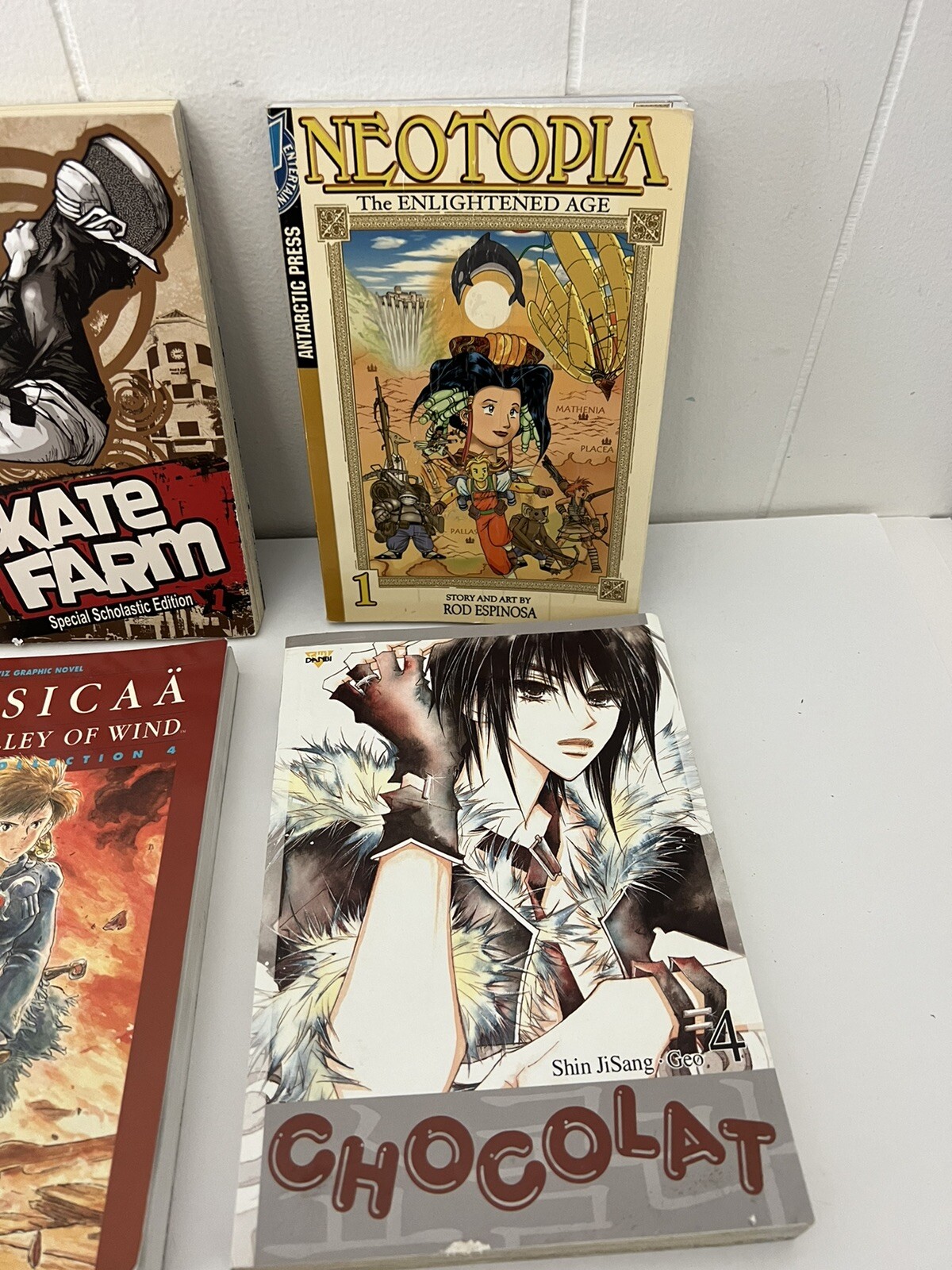 MANGA Lot of 6 Comics YA Books Graphic Novels Chocolat, Neotopia, Skate Farm