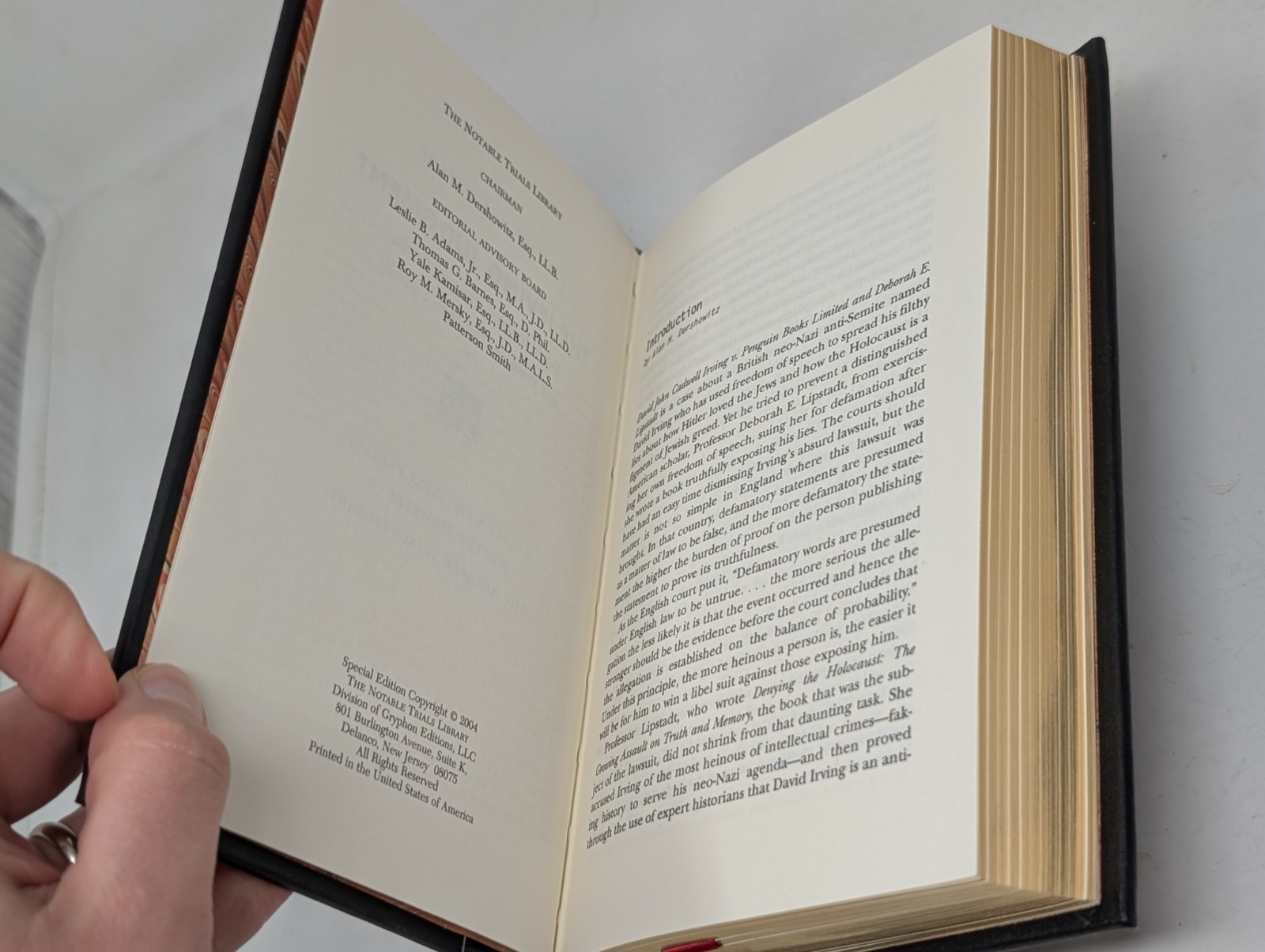 The Irving Judgment Leather Notable Trials Library 2004 Special Edition Book VTG