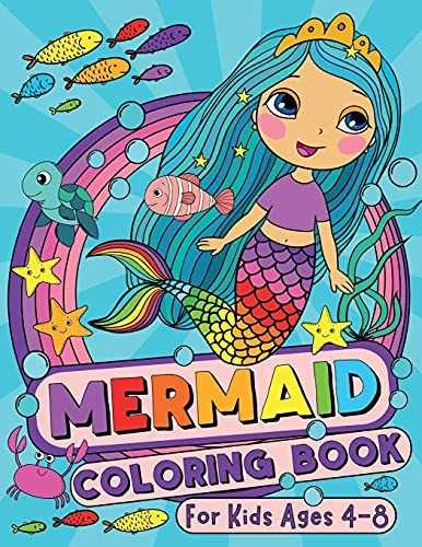 Mermaid Coloring Book: For Kids Ages 4-8 – Paperback, by Bear Silly – Very Good