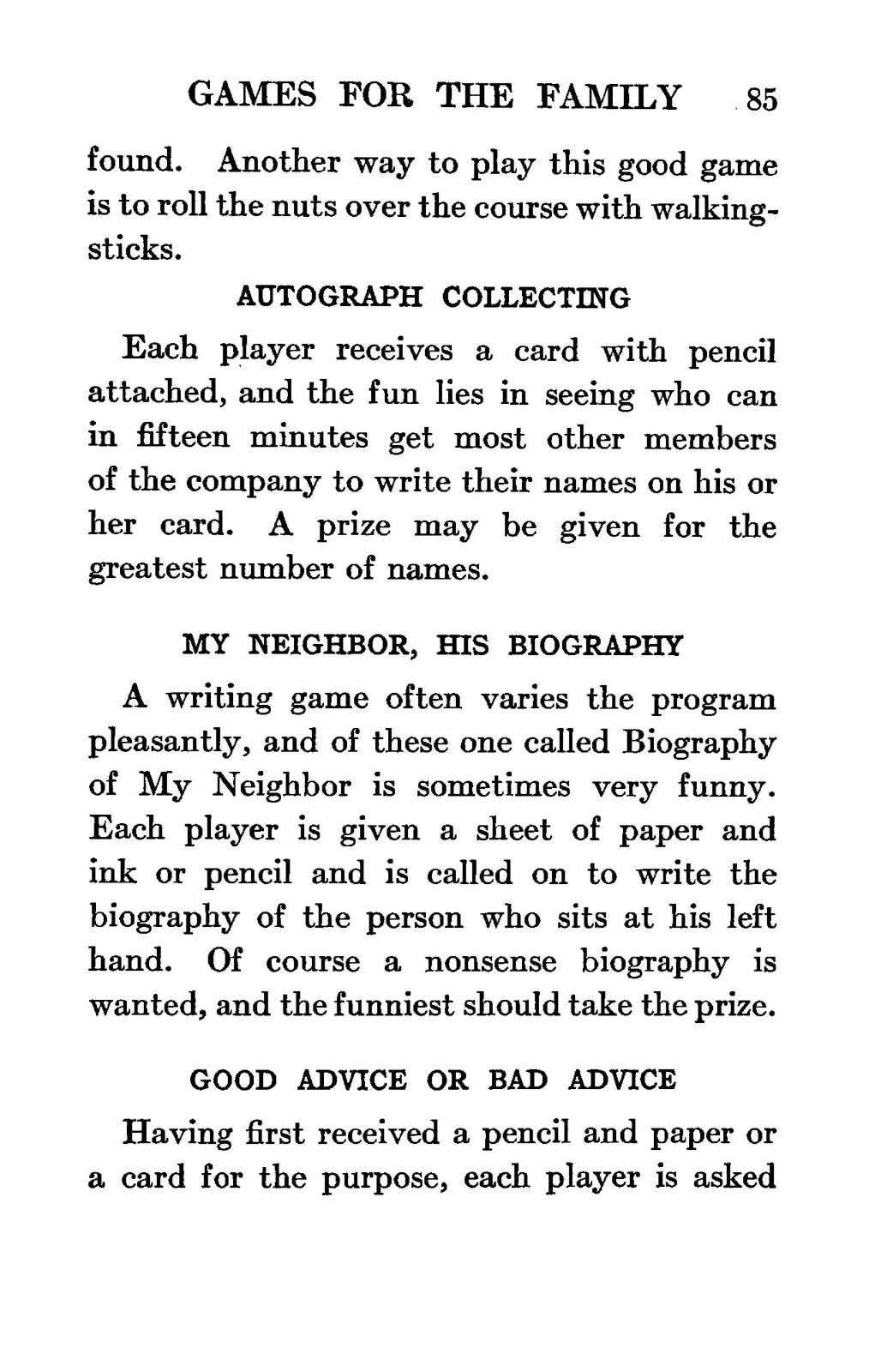 Games And Parties For Children “1916” 194 Pages