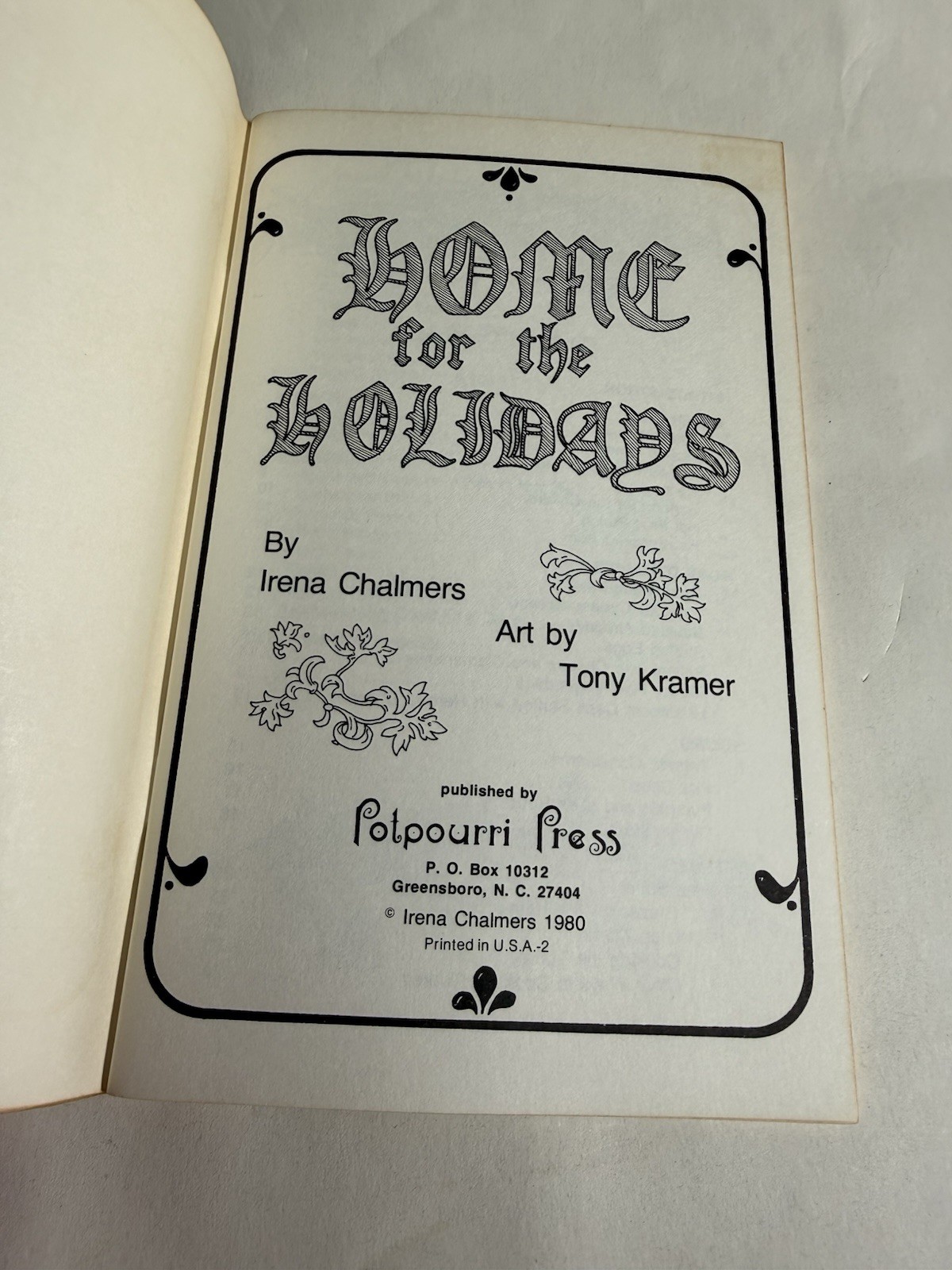 Vintage Home for the Holidays Recipes Cookbook by Irena Chalmers