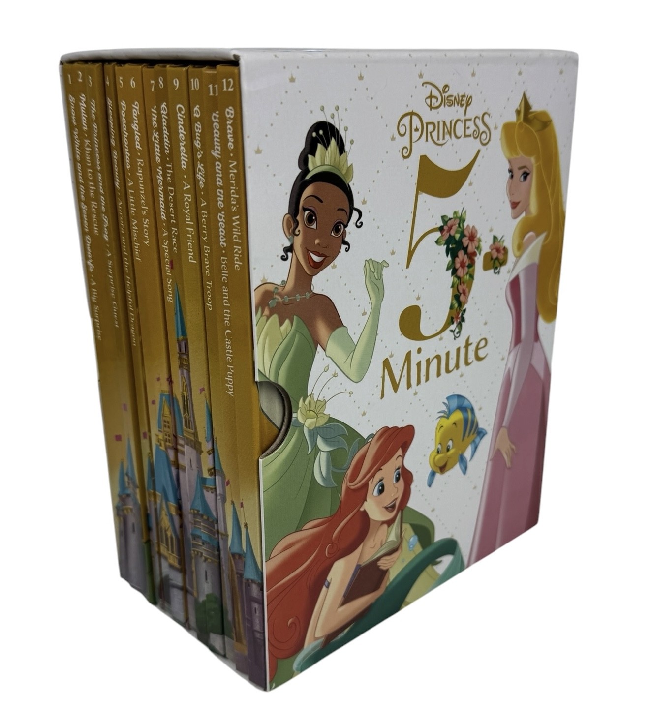 Disney Princess 5-Minute Stories Book Set 12-Book Collection Box Set Hardcover
