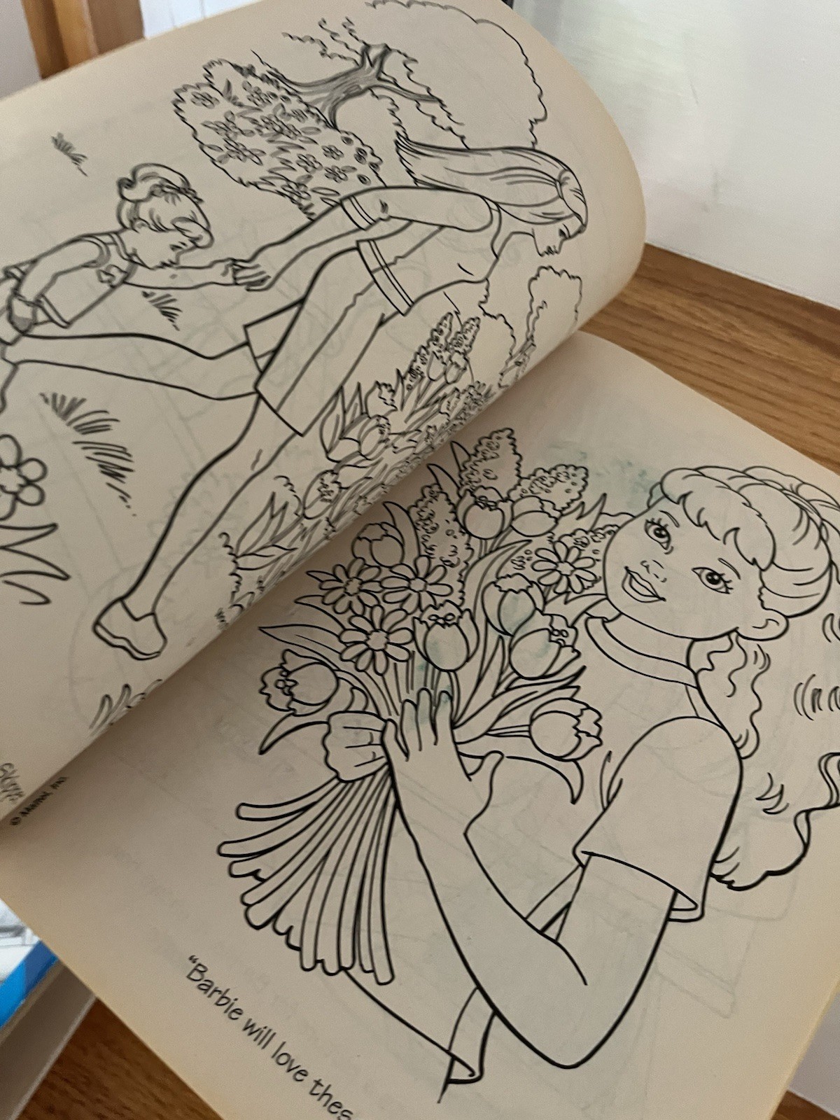 Barbie I Love My Family Coloring Book 5 pages marked on 2003