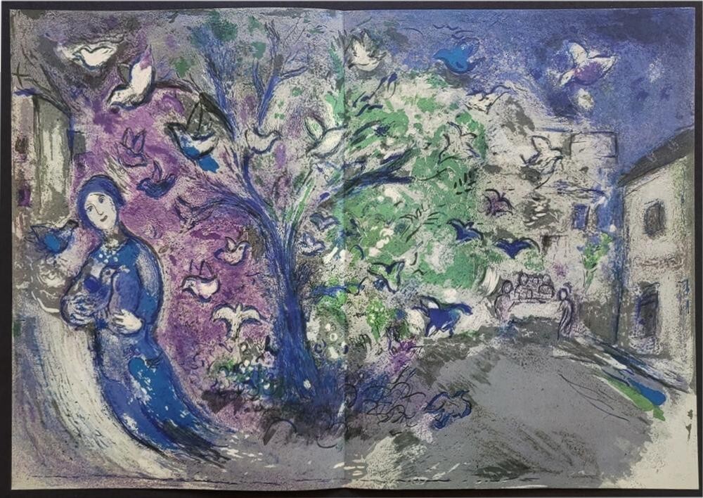 DAPHNIS & CHLOE with 42 COLOR LITHOGRAPHS by MARC CHAGALL – 1977 Editions Verve