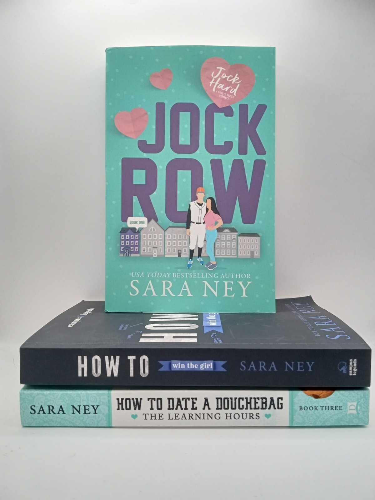 Signed Sara Ney Romance 3 Book Lot Jock Row Learning Hours How to Win the Girl
