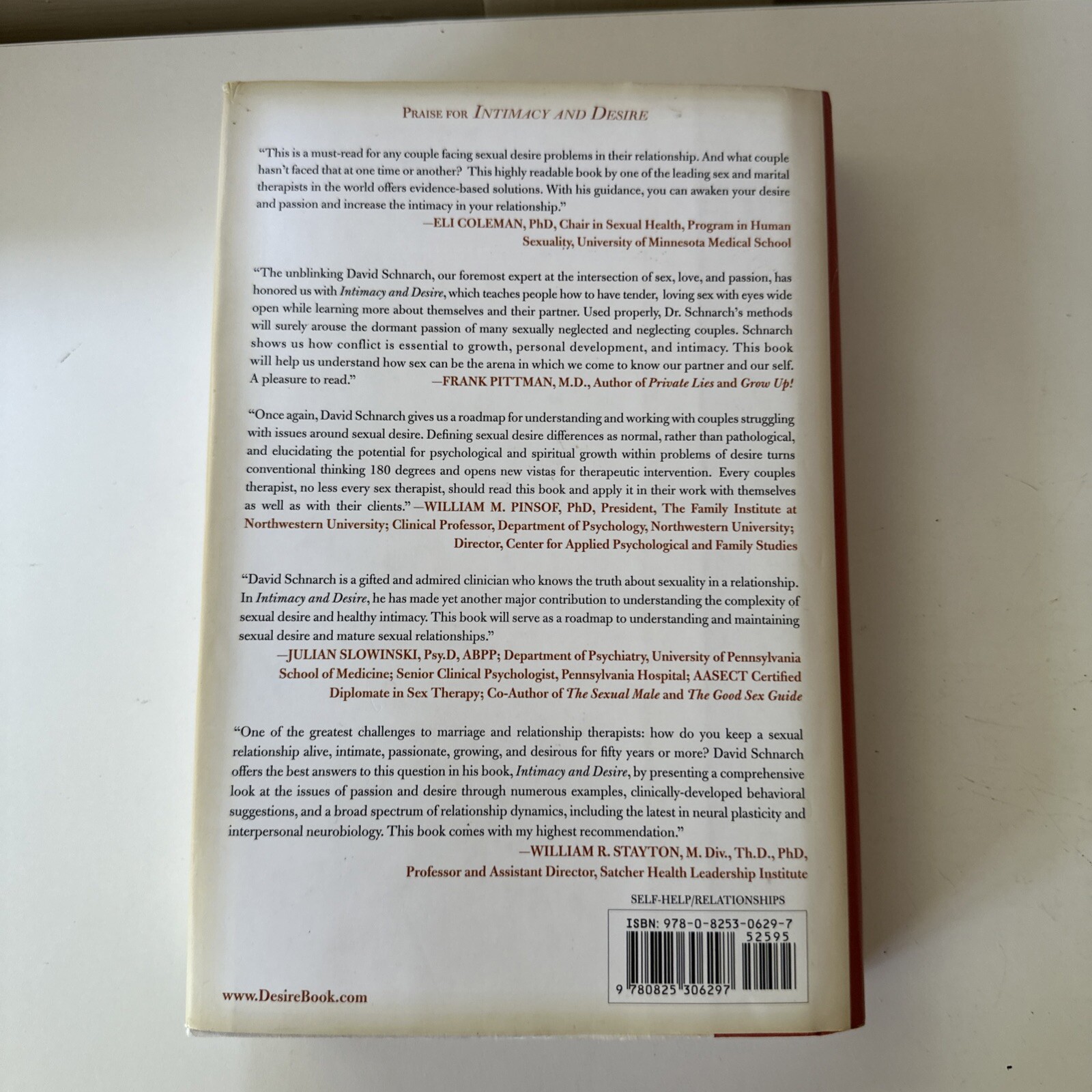David Schnarch Intimacy and Desire Hardcover