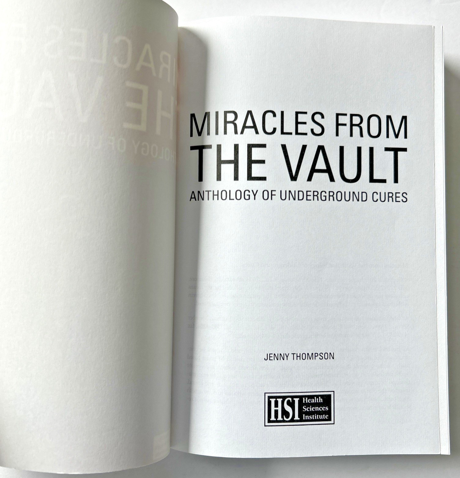 Miracles From The Vault: Anthology of Underground Cures by Jenny Thompson HSI