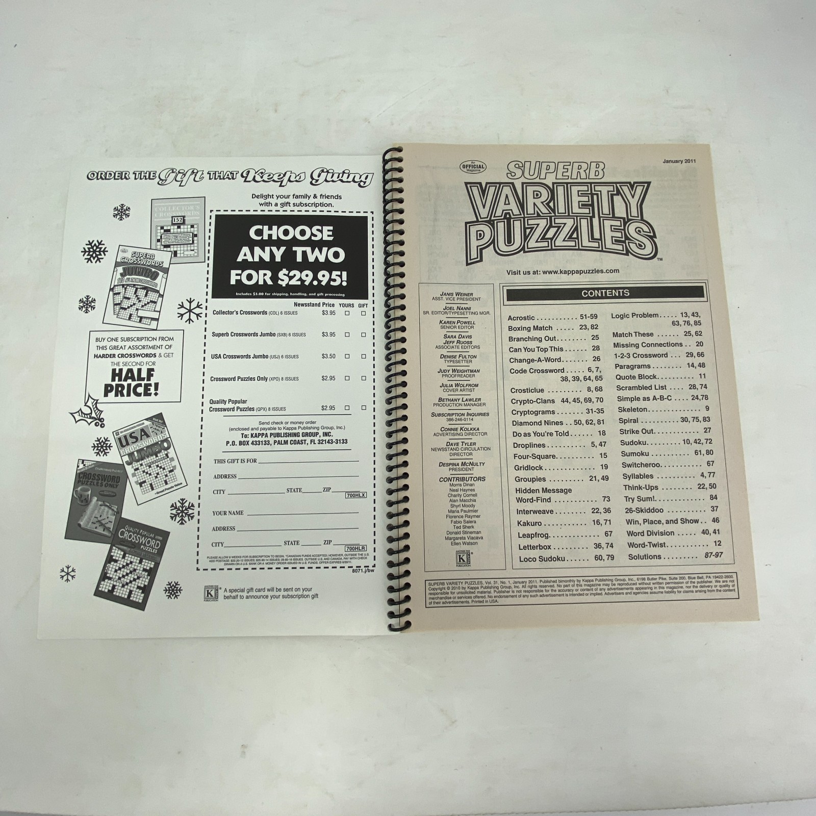 Dell Official Superb Variety Puzzles Spiral Bound January 2011 NEW Rare edition