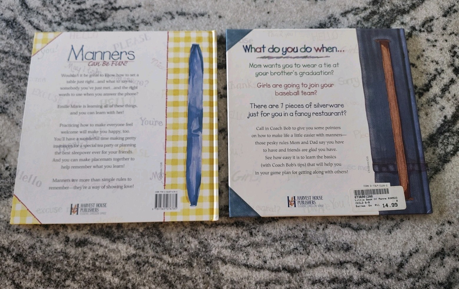 Lot of 2 A Little Book of Manners For Boys And Young Ladies by Emilie Barnes