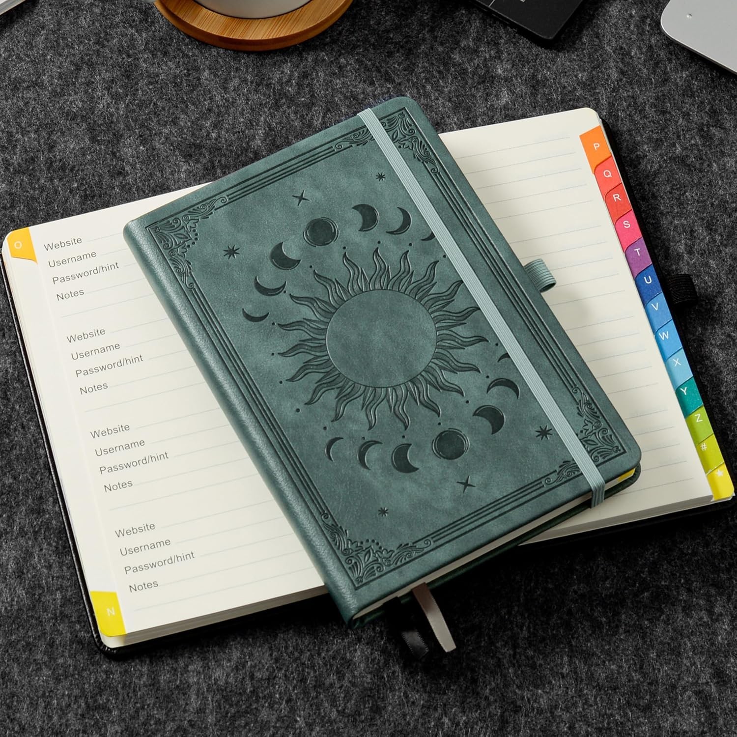 Password Book with Colorful Alphabetical Tabs,5.7″×8.4″ Hardcover Password…