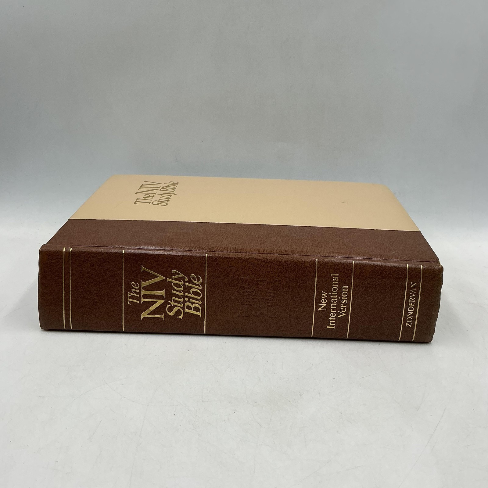 Vintage The NIV Study Bible Kenneth Barker Holman Faux Leather Brown 1985