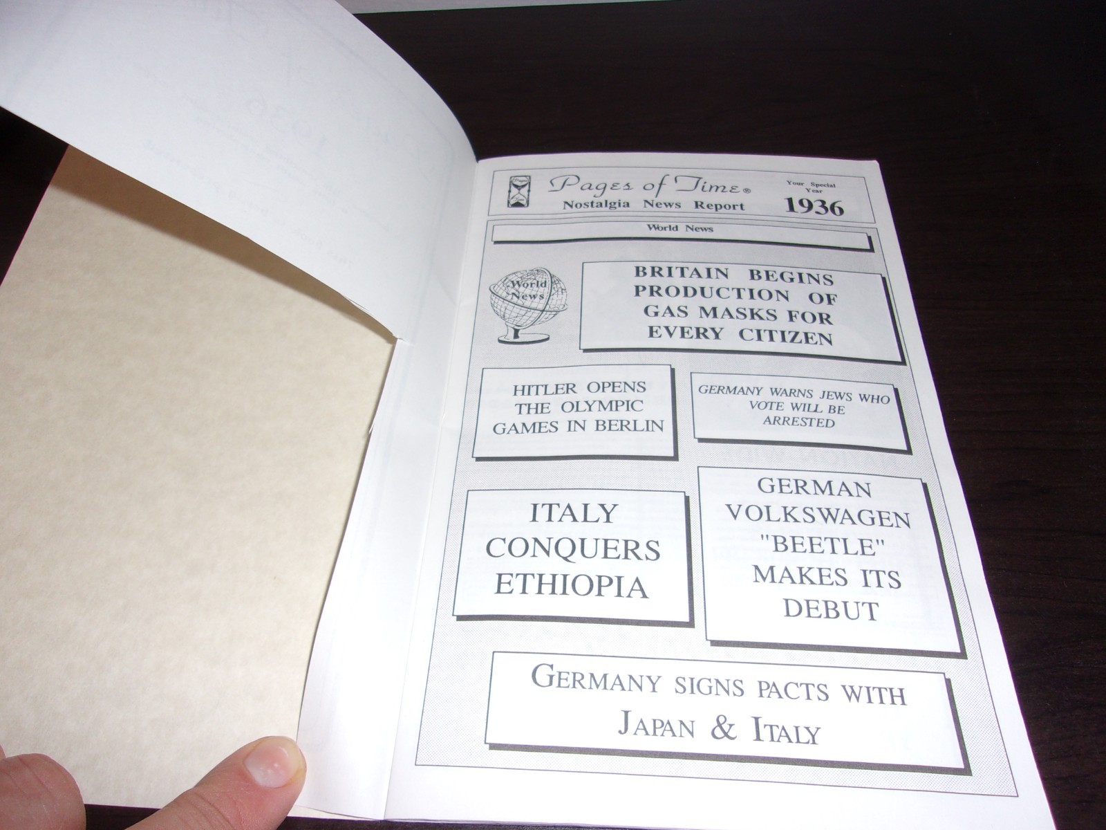 1936 Pages of Time A Nostalgia News Report History Booklet