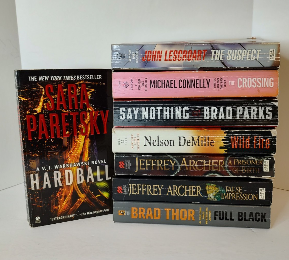 Mixed Authors Lot/8 Trade Paperback Novels Crime Thriller Suspense