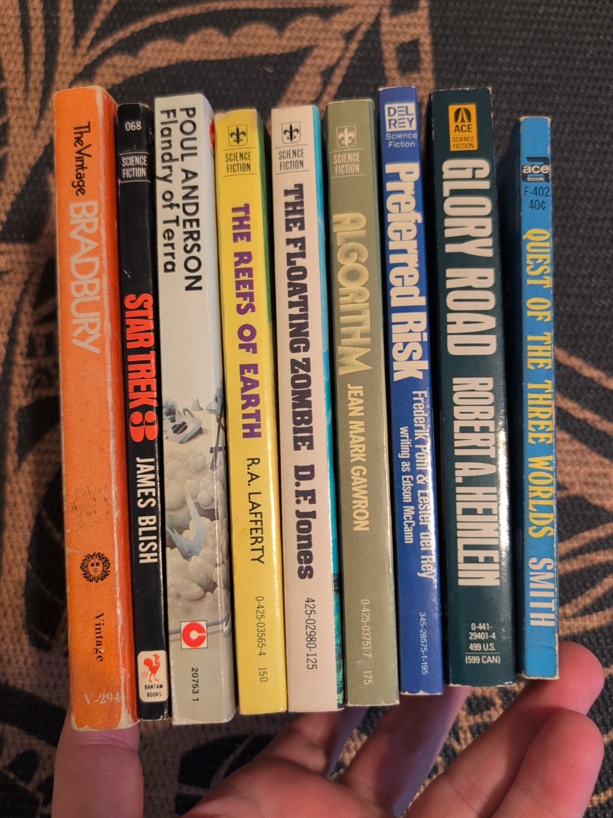 Sci-fi lot of 9 assorted books Cordwainer Smith, Lafferty, Blish, Bradbury