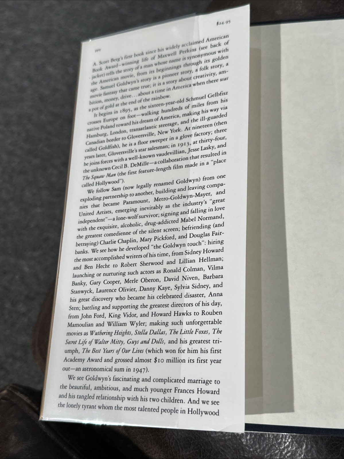 Goldwyn : A Biography by A. Scott Berg 1989 HC DJ B-10725