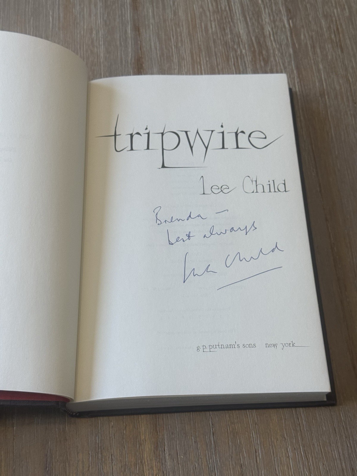 Tripwire *SIGNED* by Lee Child 1999 Hardcover / DJ