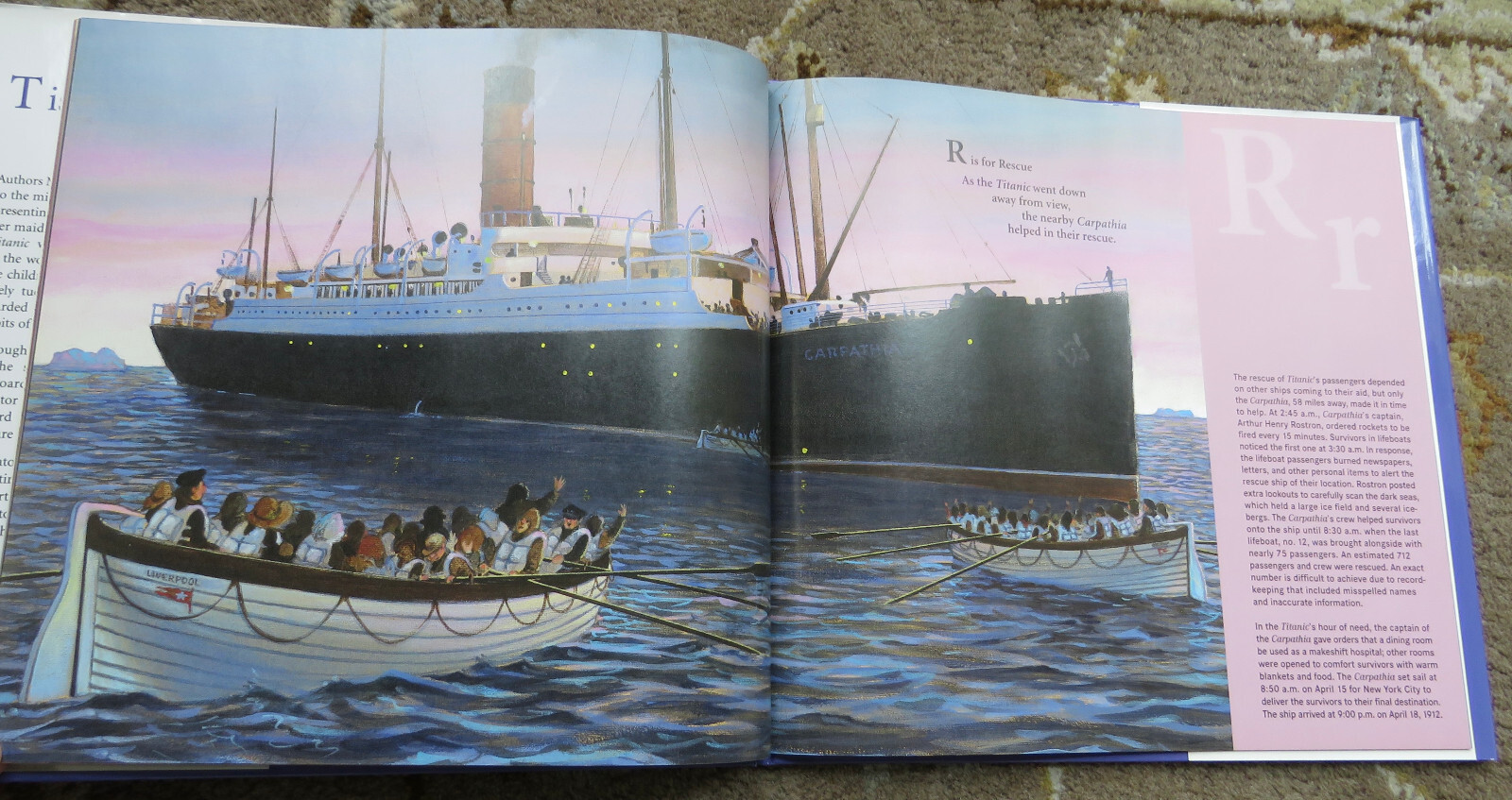 5 books Exploring the Titanic by Robert D. Ballard, T is for Titanic, Titanicat