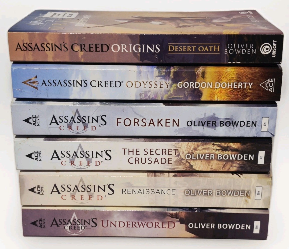 LOT OF 6 ASSASSIN’S CREED PAPERBACK BOOKS BY OLIVER BOWDEN & GORDON DOHERTY