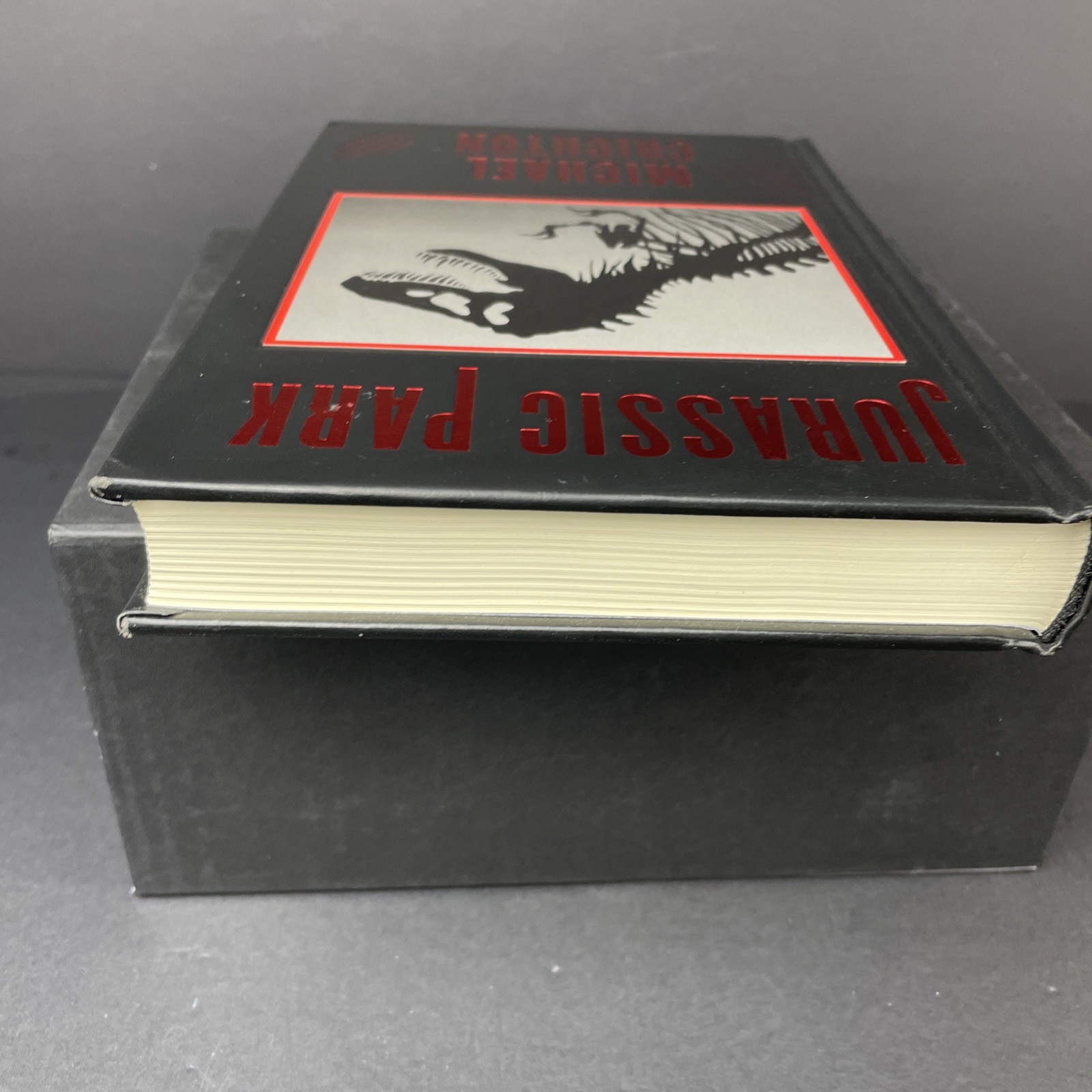 Jurassic Park Michael Crichton Hardcover Proprietary Edition Black Red TRex 2017