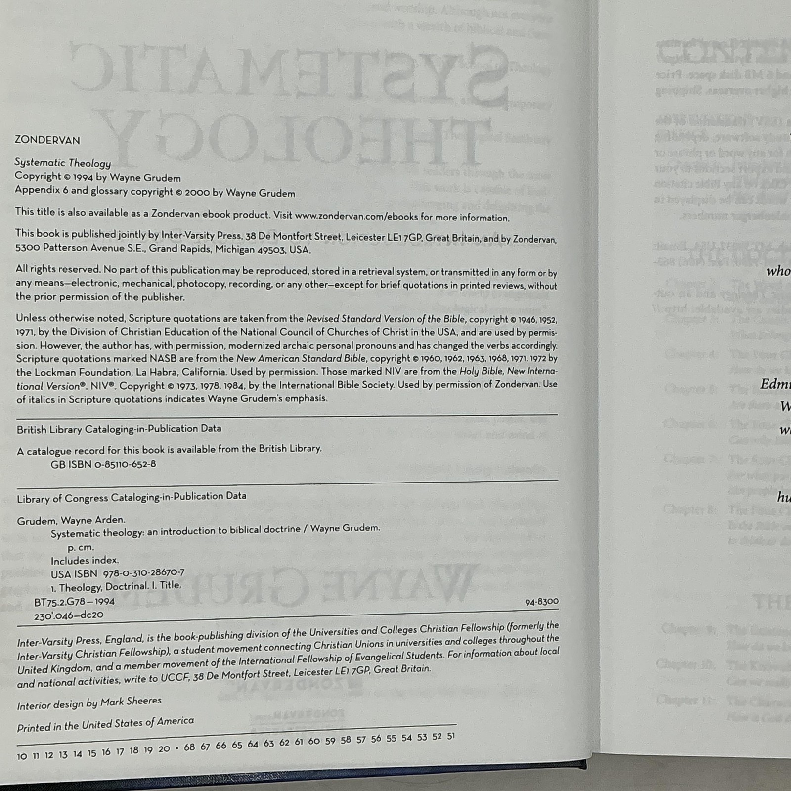 Systematic Theology An Intro Wayne Grudem 1994 Blue HC Zondervan Dust Jacket