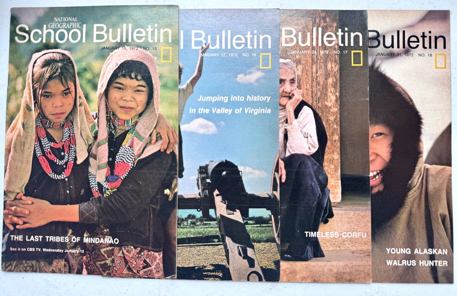 National Geographic School Bulletin 1972 Lot 4 Issues Philippines Virginia Corfu