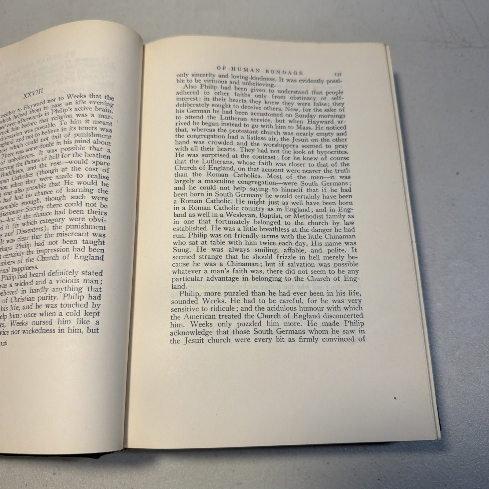 1915 “OF HUMAN BONDAGE” HC book, by W. Somerset Maugham RARE