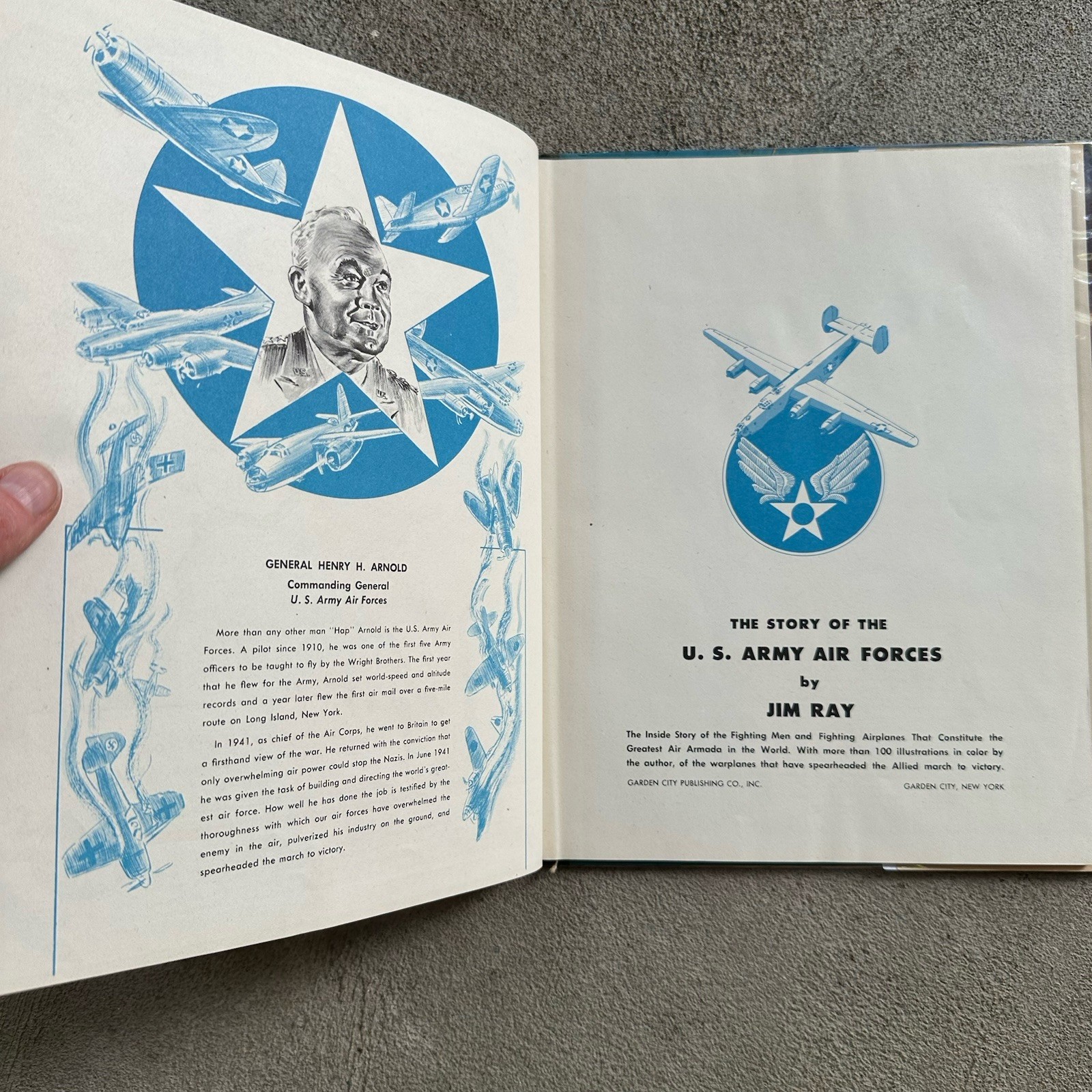 The Story of the U. S. Army Air Forces,Jim Ray Hardcover With Dust Jacket 1945