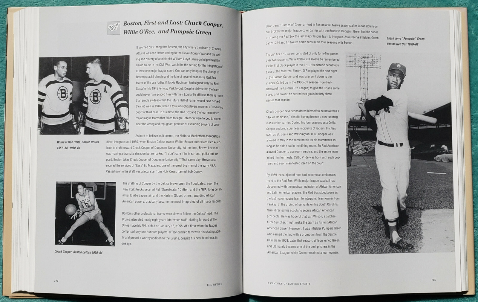 A Century Of Boston Sports Richard Johnson 2000 Hardcover 265 Pages Of Photos