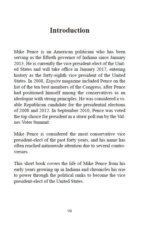 Vice President Mike Pence – A Short Biography – Book