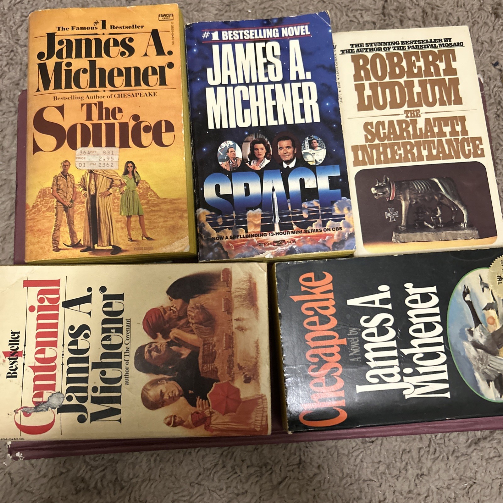 Lot Of 5 James A. Michener Vintage Paperback Books