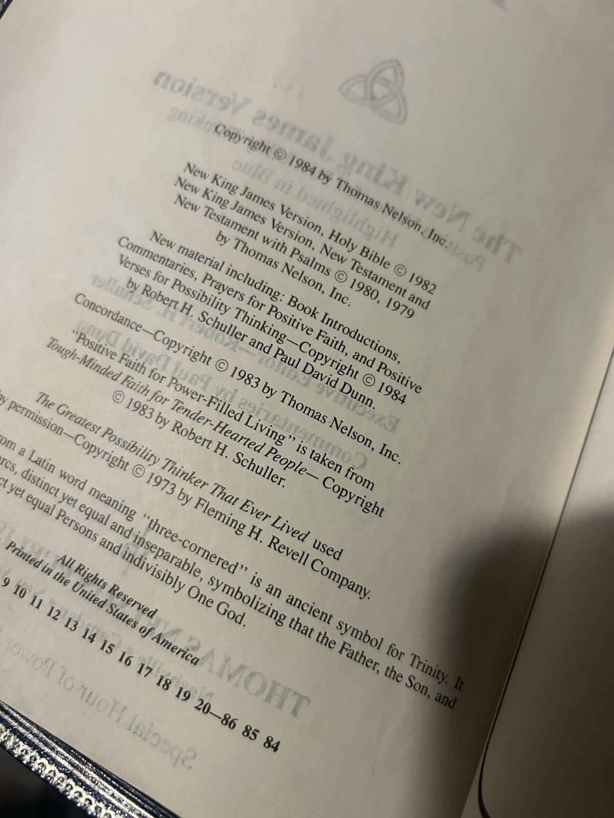 Holy Bible Possibility Thinkers Edition NKJV Thomas Nelson Cowhide Leather 1984