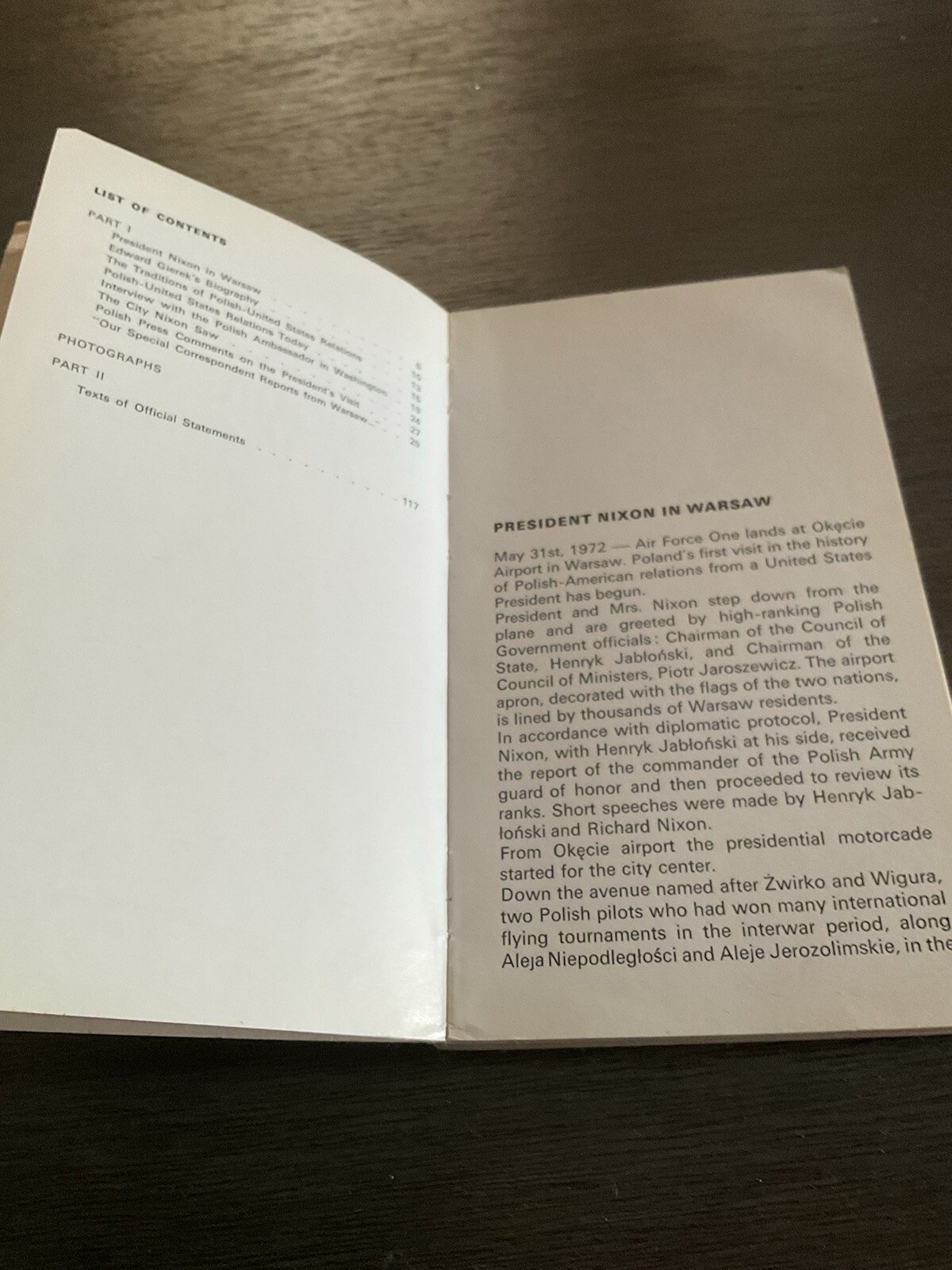 1972 PRESIDENT NIXON’S 24 HOURS IN WARSAW – 135 pages Printed in POLAND