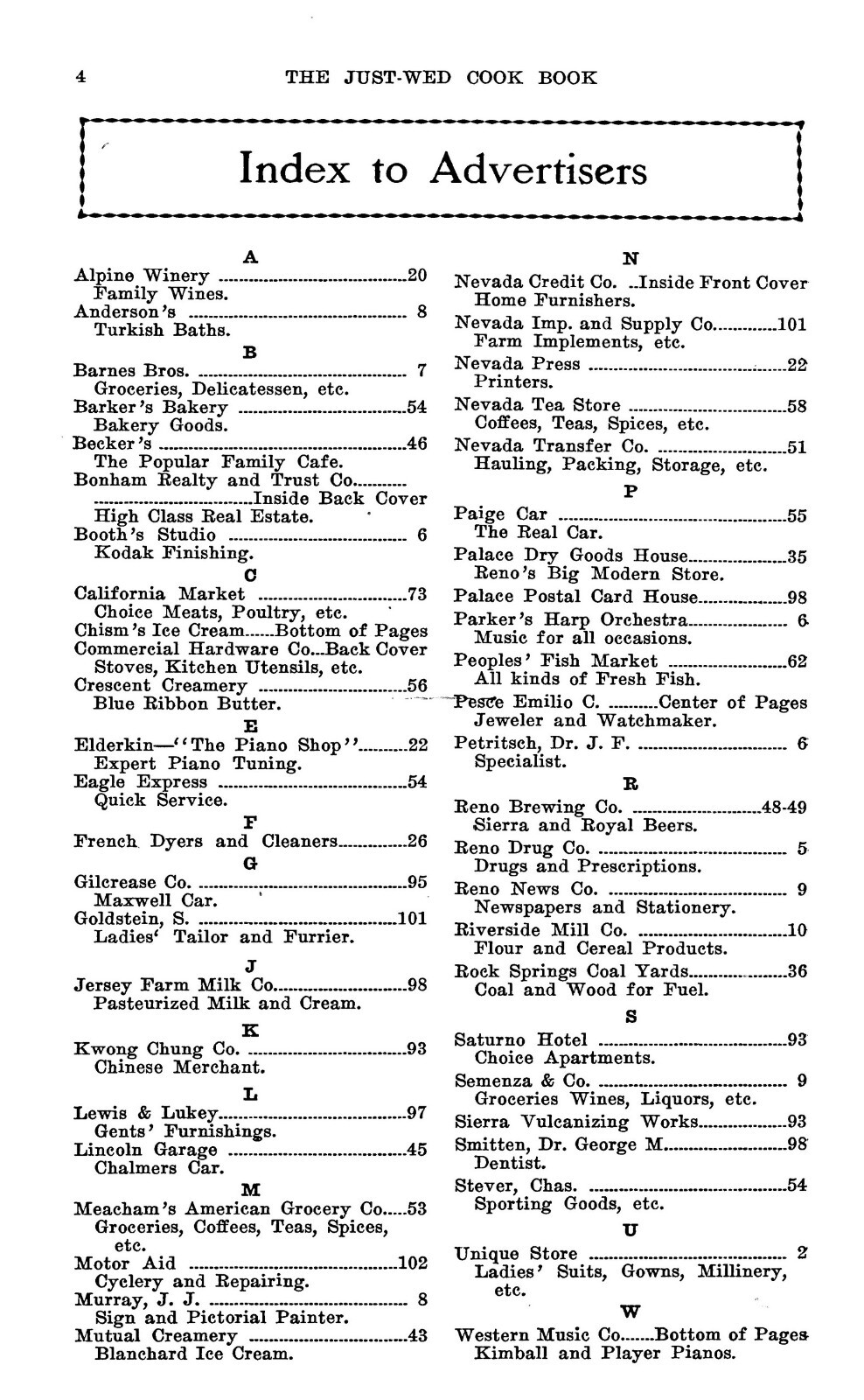 1917 The Just Wed Cook Book 106 Pages