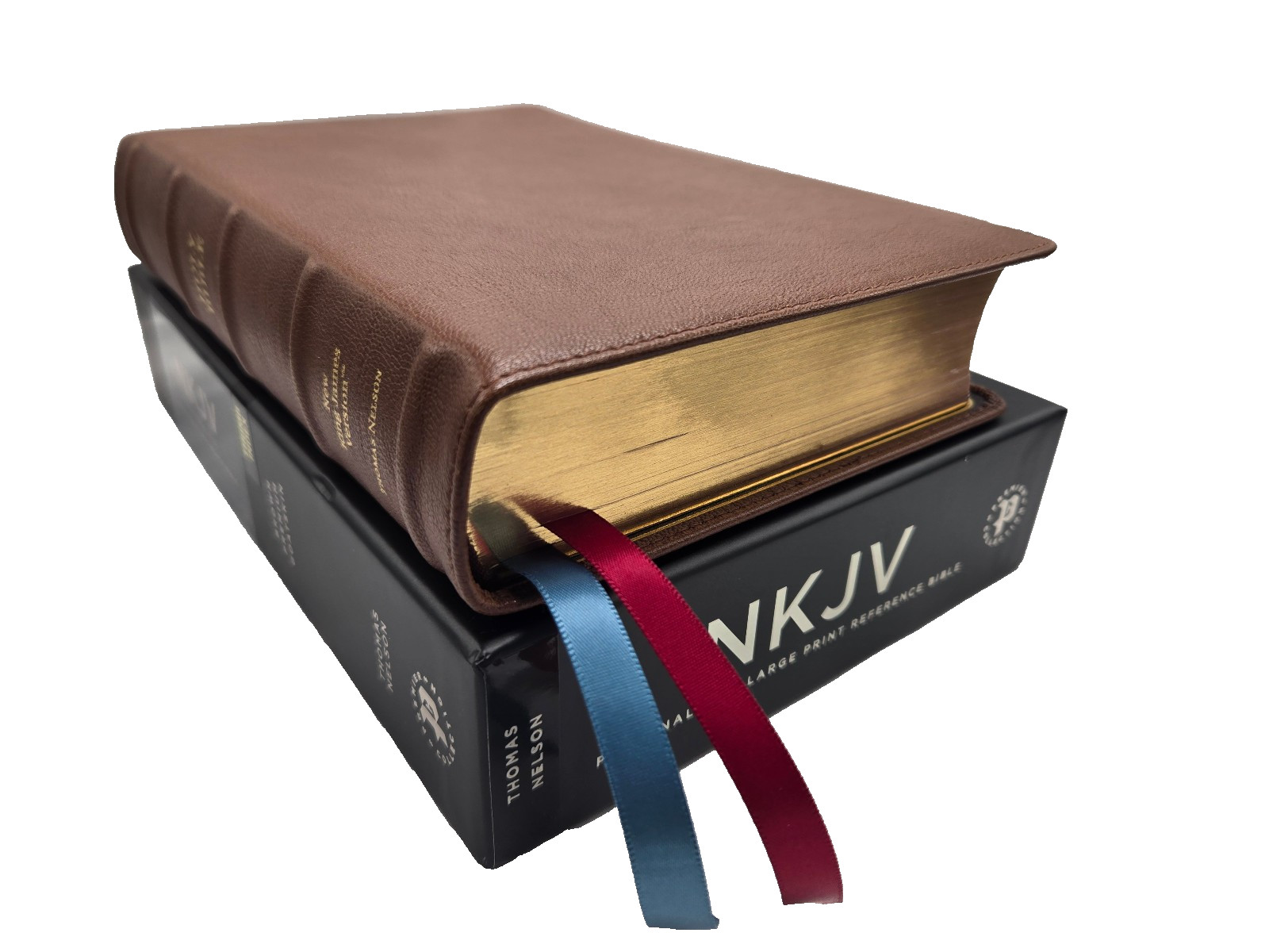 NKJV End-of-Verse Reference Personal Size Large Print Brown Goatskin