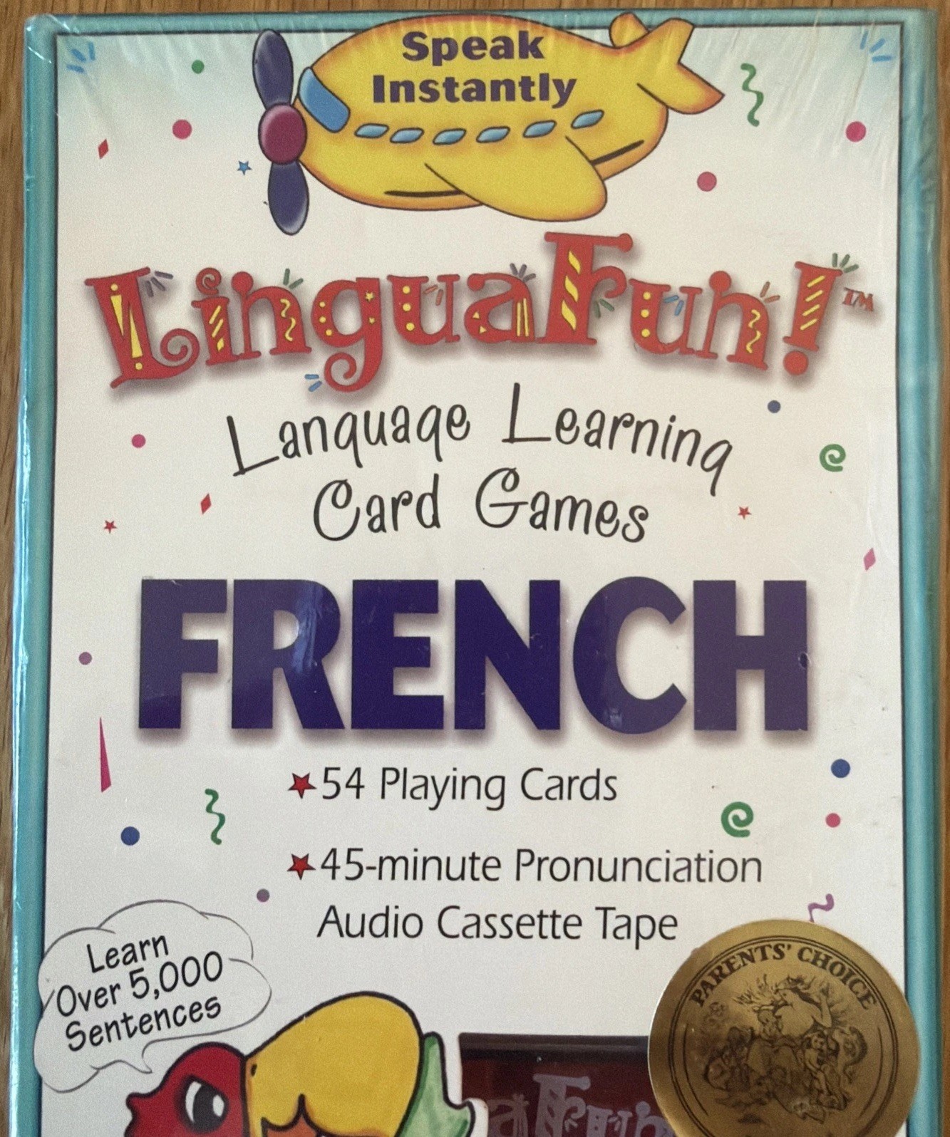 Vintage Linguafun French Language Learning Card Games Audio Cassette 1996