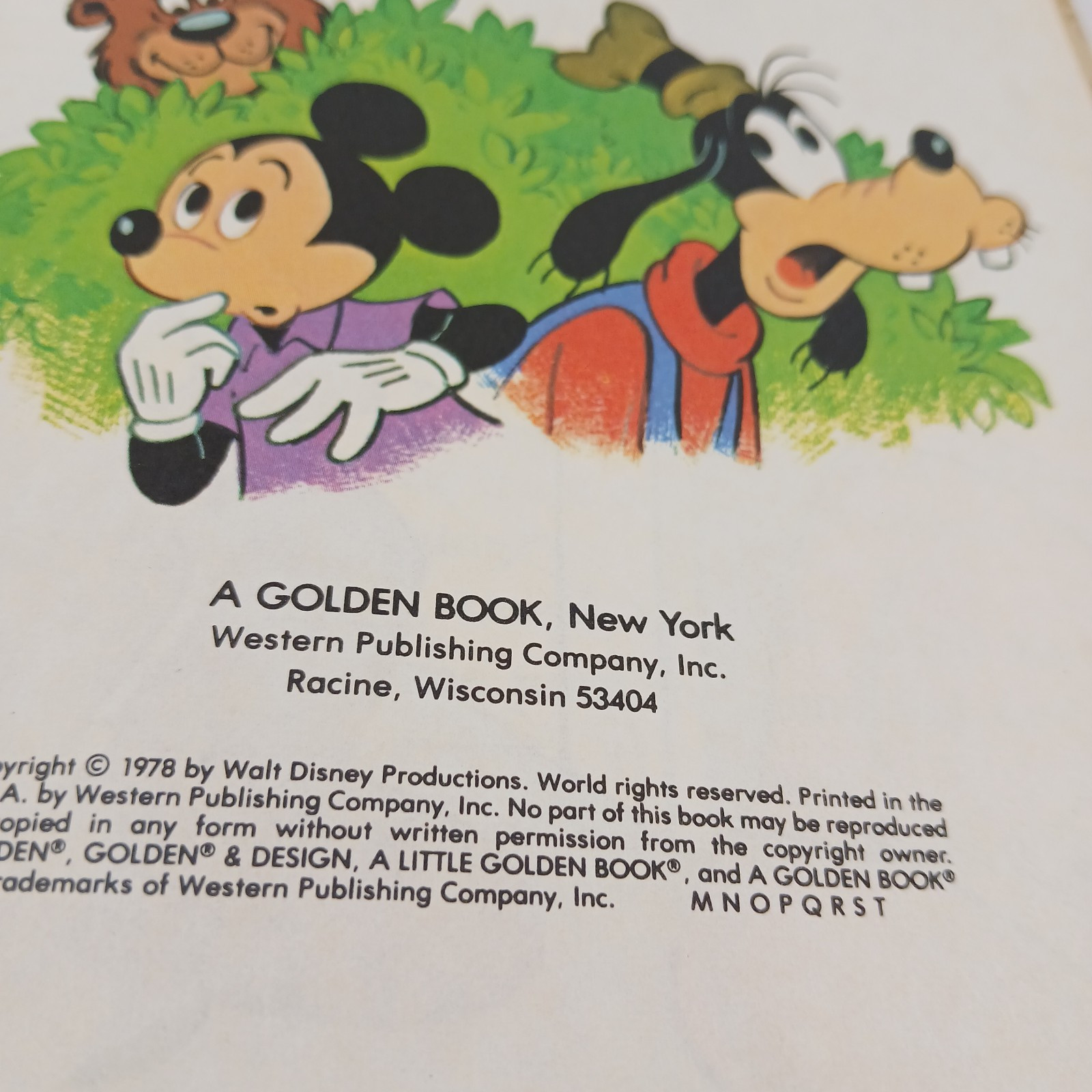 Vintage 1978 Walt Disney Mickey Mouse And Goofy Big Bear A Little Golden Book