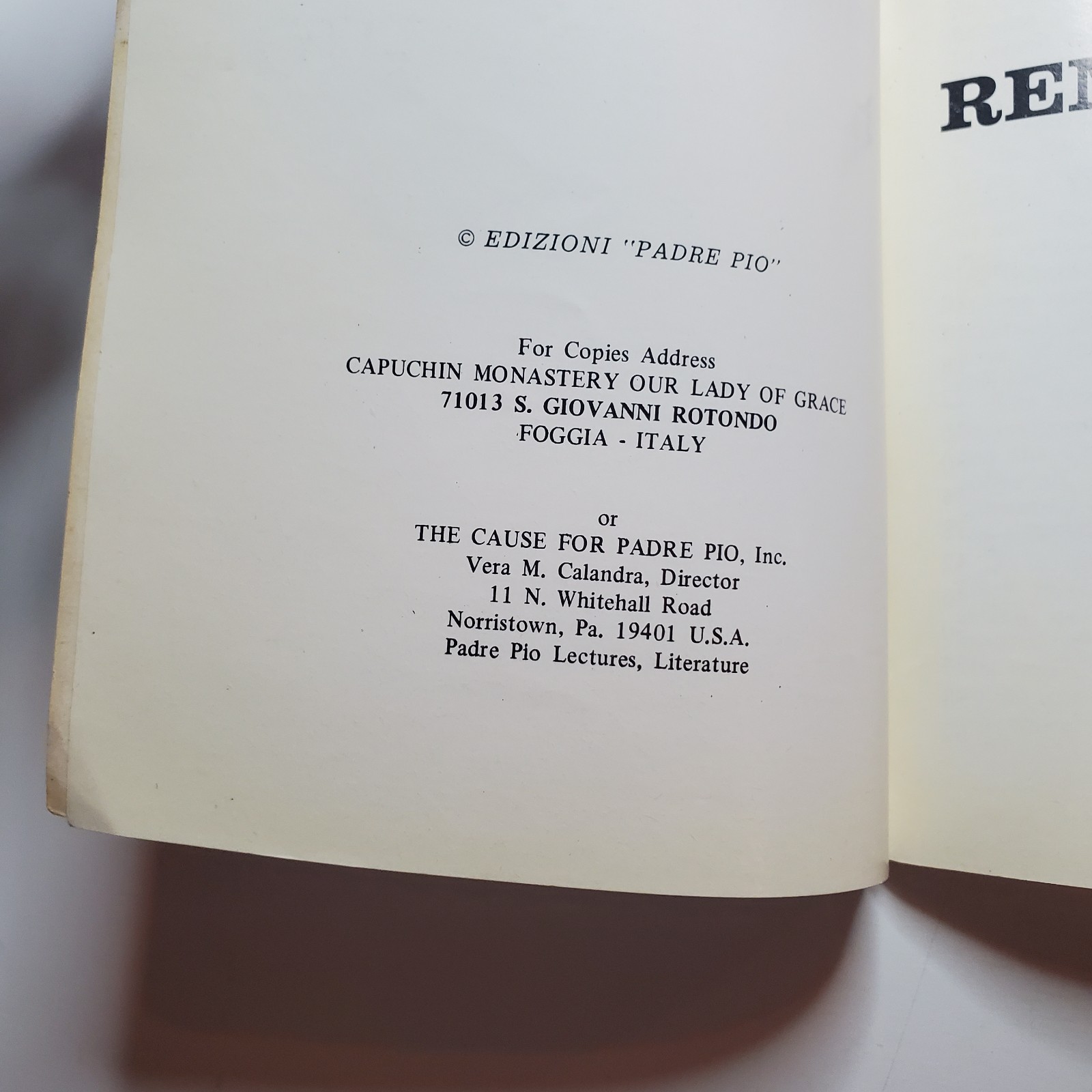 VTG Remembering Padre Pio Our Lady Of Grace Monastery Convent PB Italian Father