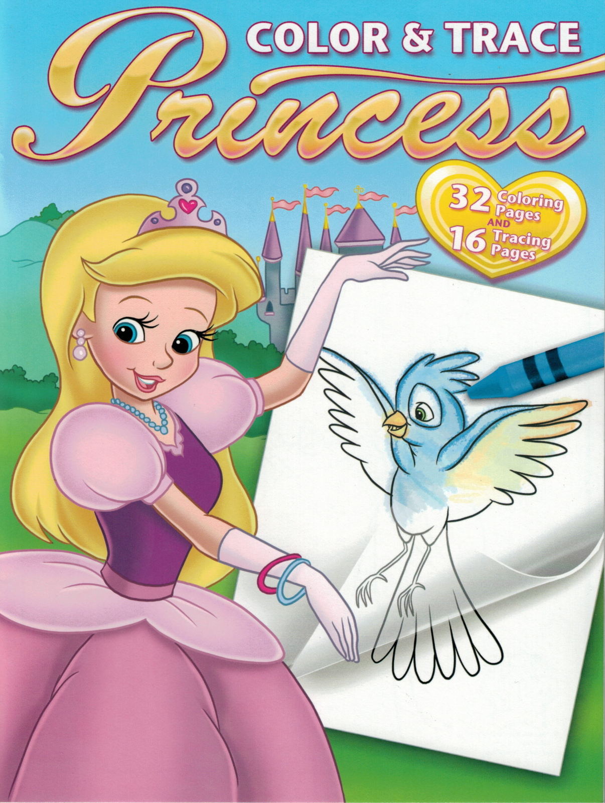 NEW Bendon Princess 48-Page Color and Trace Activity Book