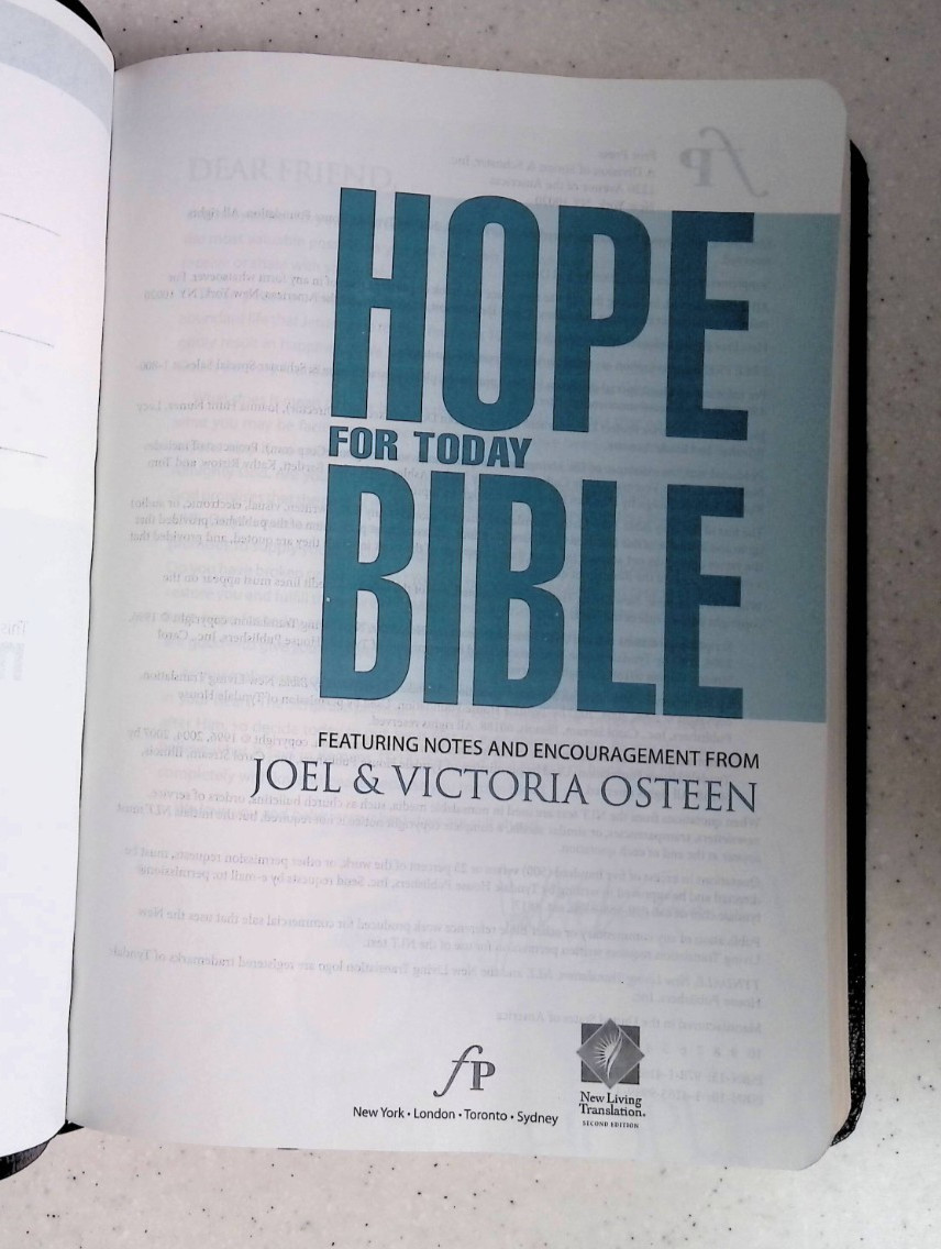 Hope for Today Bible – Notes/Encouragement by Joel & Victoria Osteen, Free Press
